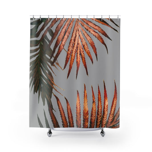 Tropical Leaves Shower Curtain