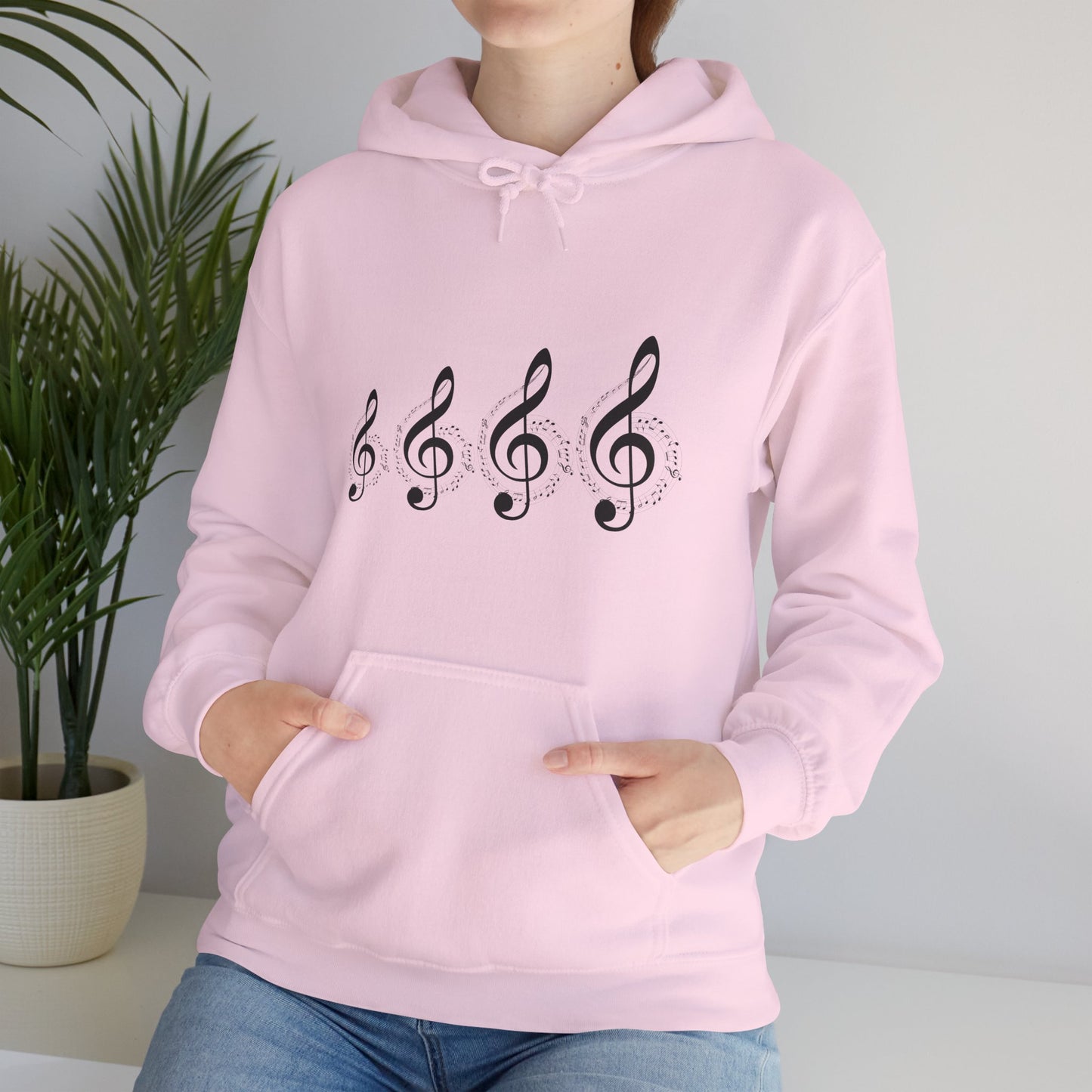 Treble Clef Hoodie – Minimal Music Note Graphic Sweatshirt for Musicians