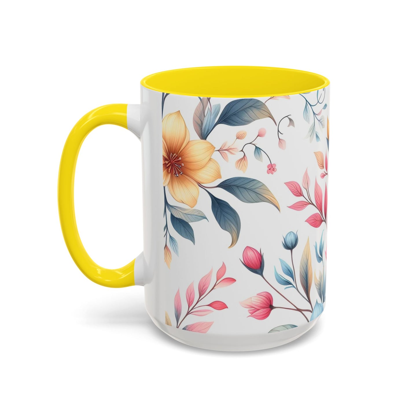 Floral Accent Coffee Mug - Perfect Gift for Tea Lovers, Home Decor, Kitchen Accessories, Mother's Day, Coffee Enthusiasts