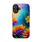 Floral Sunset Tough Phone Case — Vibrant Watercolor Flowers Protective Cover