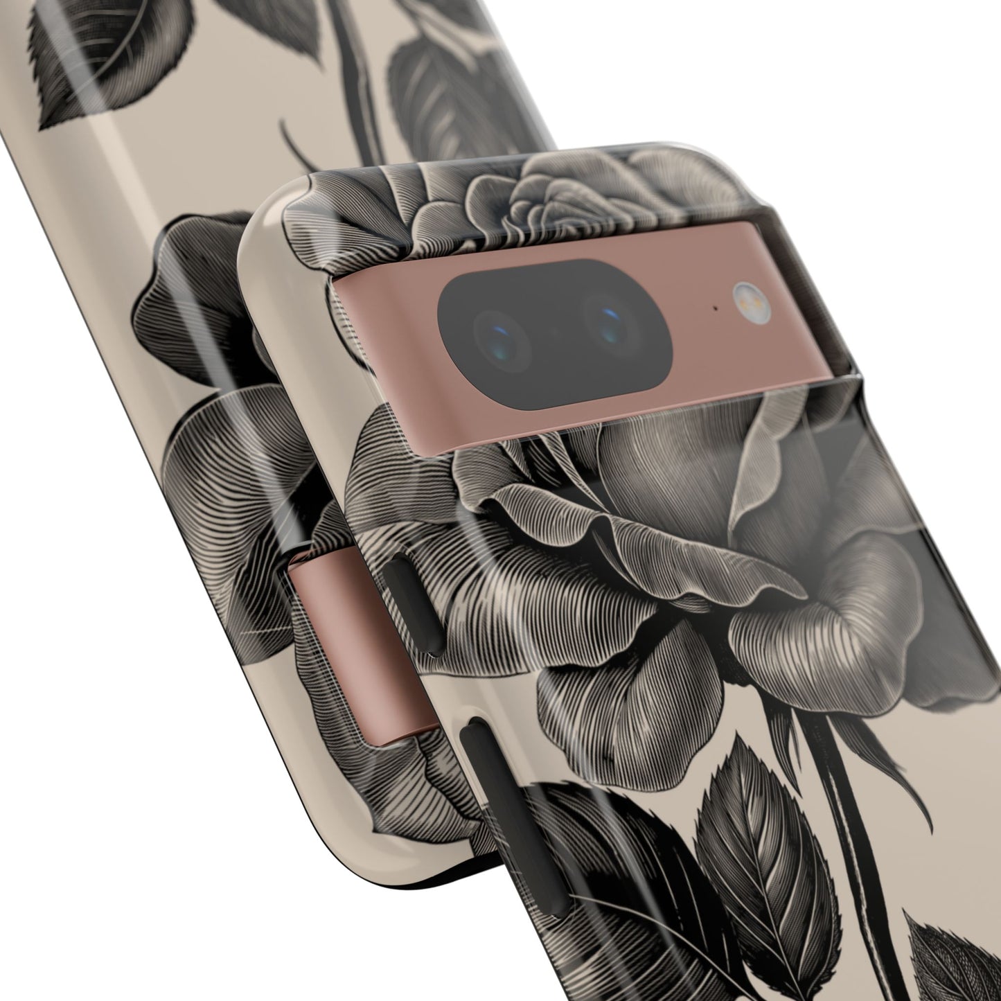 Black Rose Phone Case, Tough Cases with Floral Design, Elegant Tech Accessory, Gift for Flower Lovers, Stylish Protection