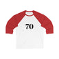 Retro Unisex 3/4 Sleeve Baseball Tee 70