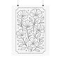 Botanical Line Art Poster — Matte Vertical Floral Wall Art - DIY