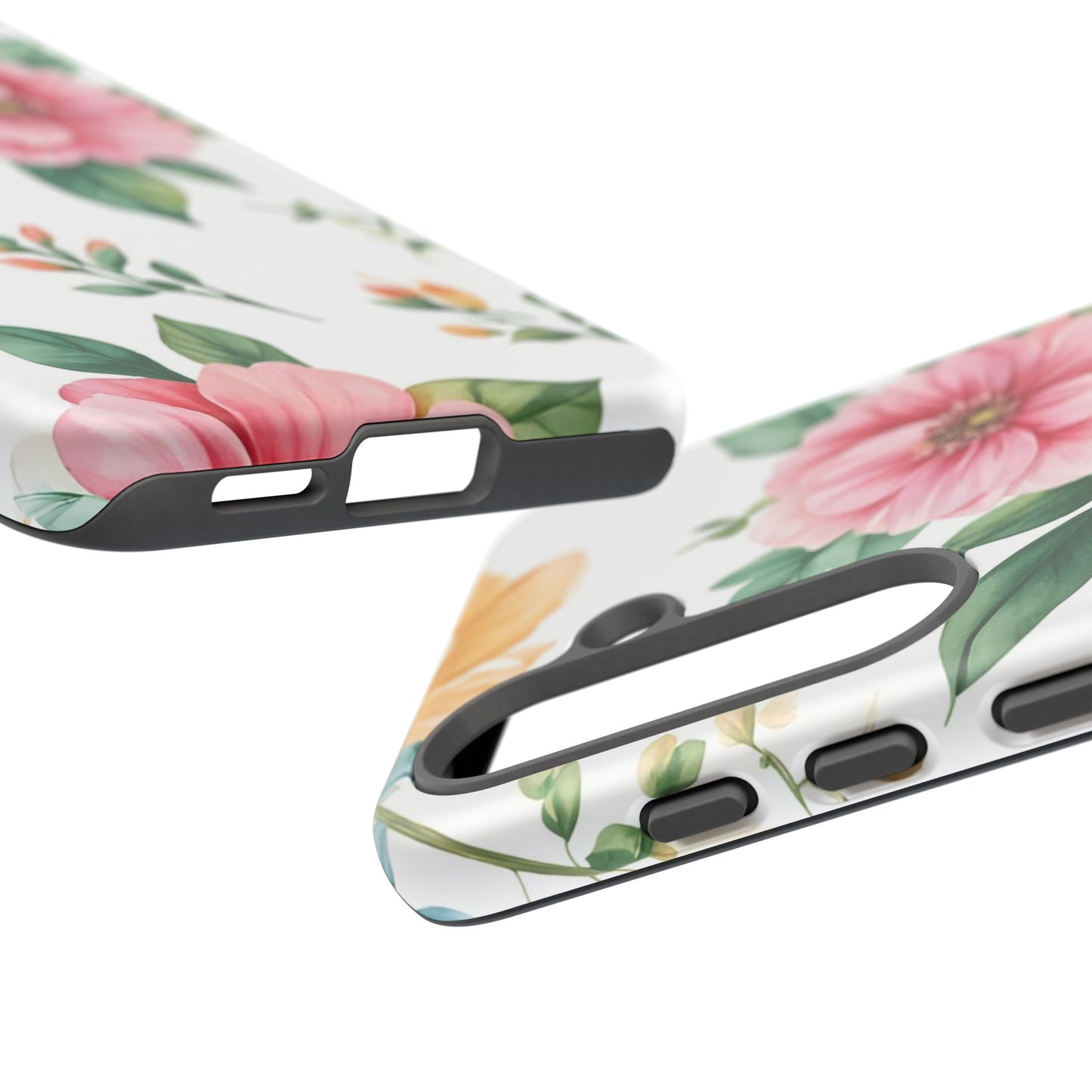 Floral Tough Phone Case — Pink Peony Protective Phone Cover