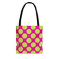 Vibrant Polka Dot Tote Bag, Colorful Shopping Bag, Eco-Friendly Tote