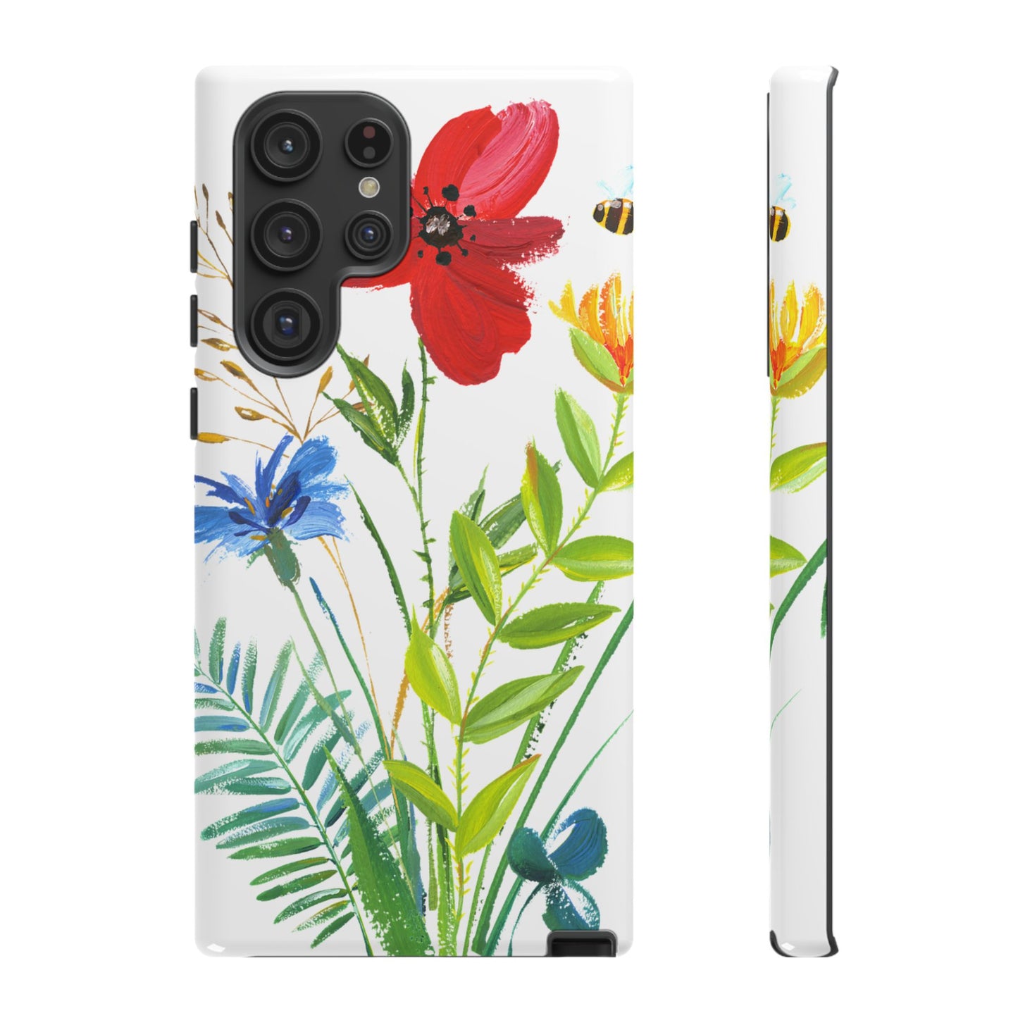 Floral Watercolor Tough Phone Case — Wildflower Bouquet Protective Cover