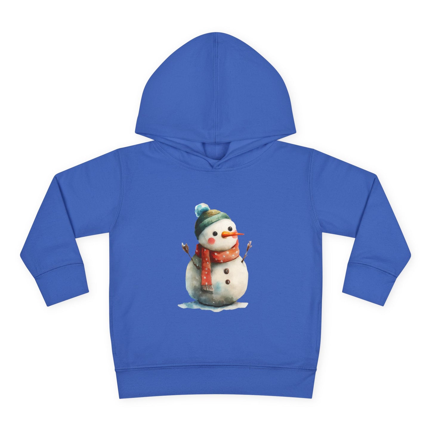 Cozy Snowman Toddler Pullover Fleece Hoodie - Winter Apparel, Cute Gift for Kids, Holiday Wear, Soft Hoodie for Toddlers, Christmas Outfit