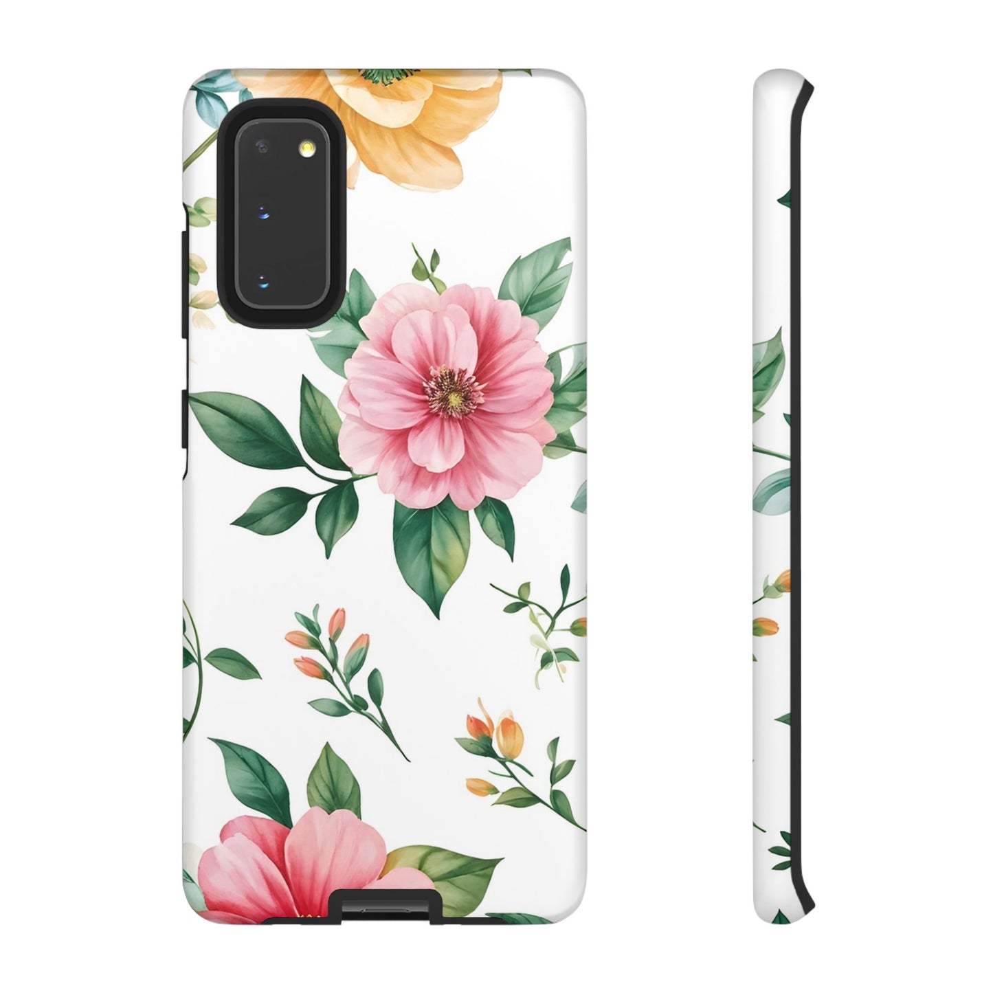 Floral Tough Phone Case — Pink Peony Protective Phone Cover