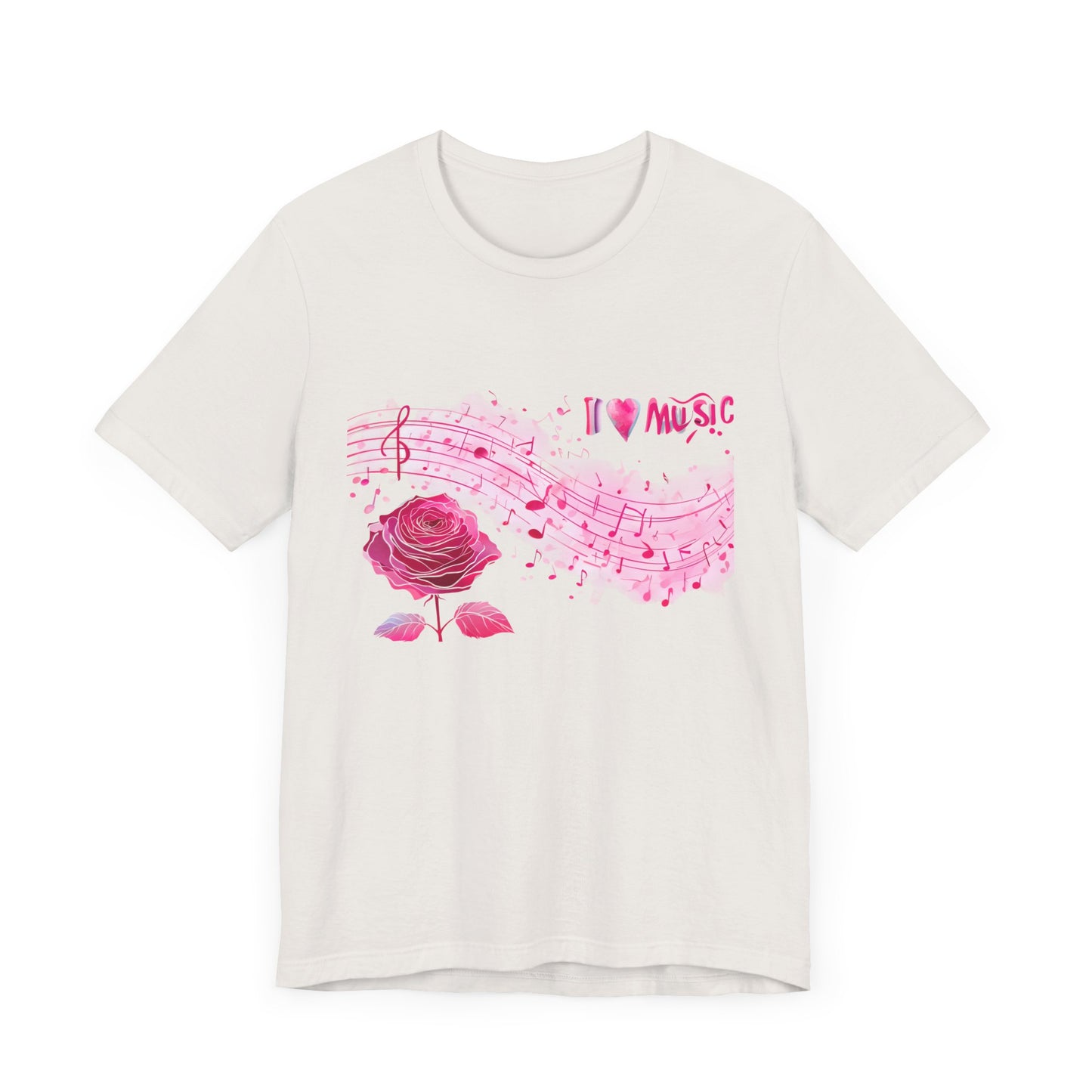 I Love Music Tee, Music Lover Shirt, Floral Music Notes Top