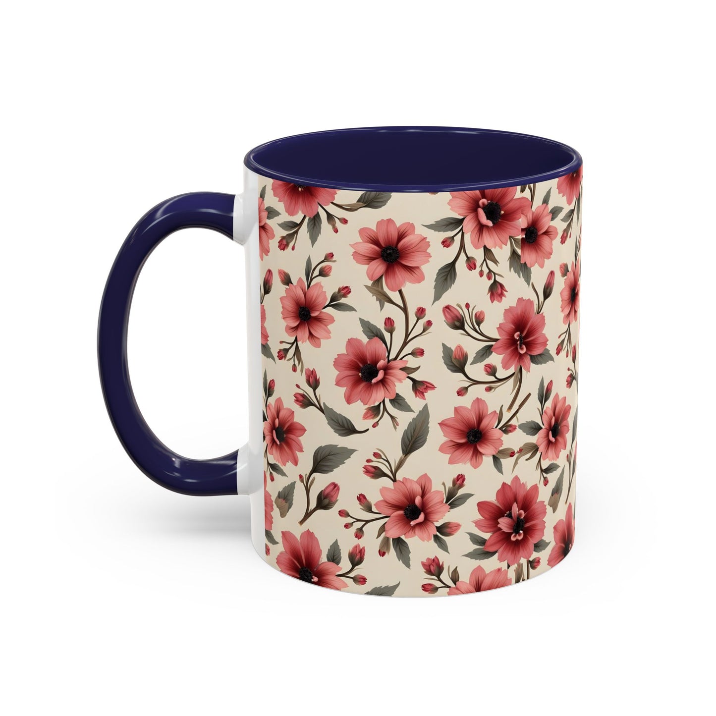 Floral Accent Coffee Mug, Cute Gift for Her, Coffee Lover's Mug, Mother's Day Gift, Housewarming Tea Mug