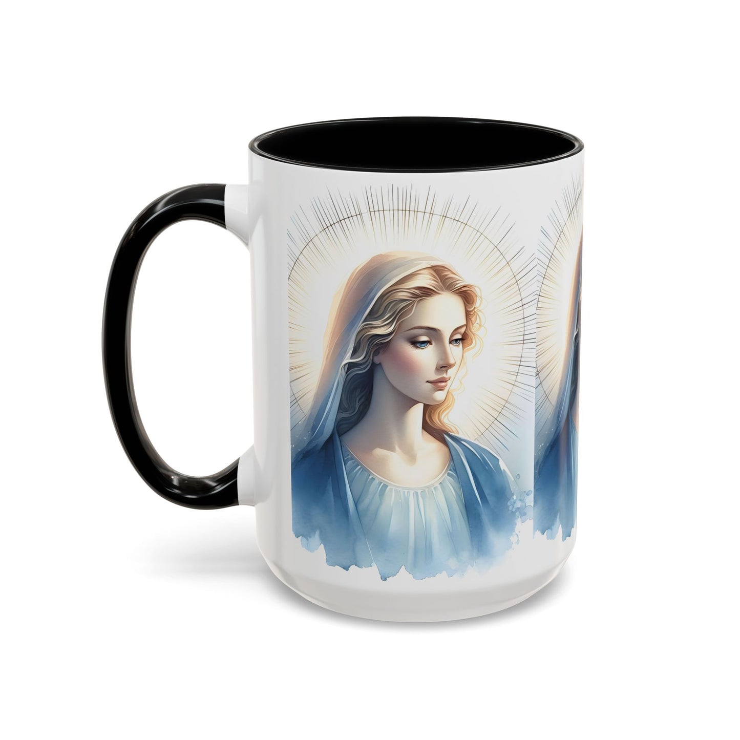 Serene Virgin Mary Accent Coffee Mug