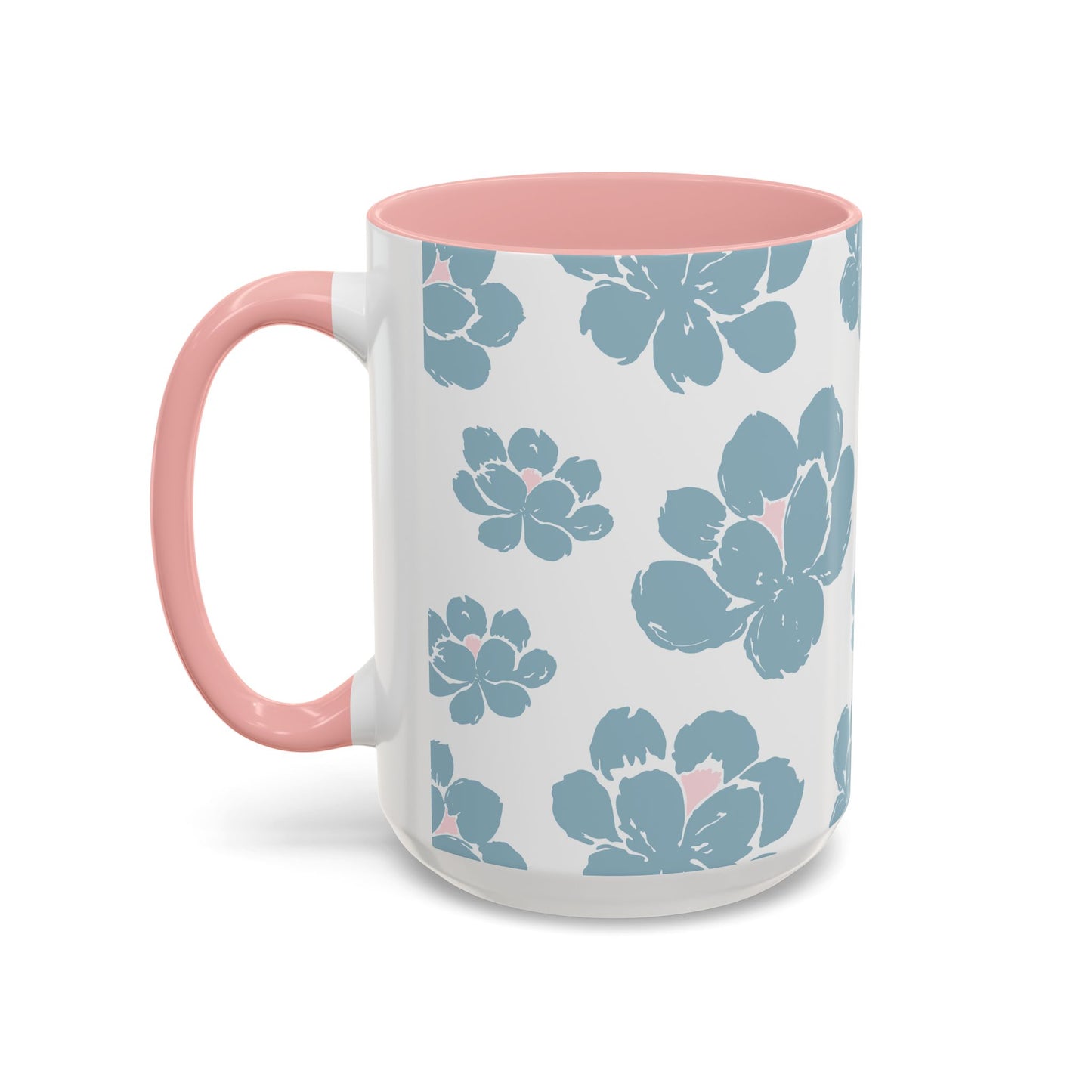 Floral Accent Coffee Mug - Elegant Drinkware, Perfect Gift for Her, Home Decor, Mother's Day, Birthday, Coffee Lovers