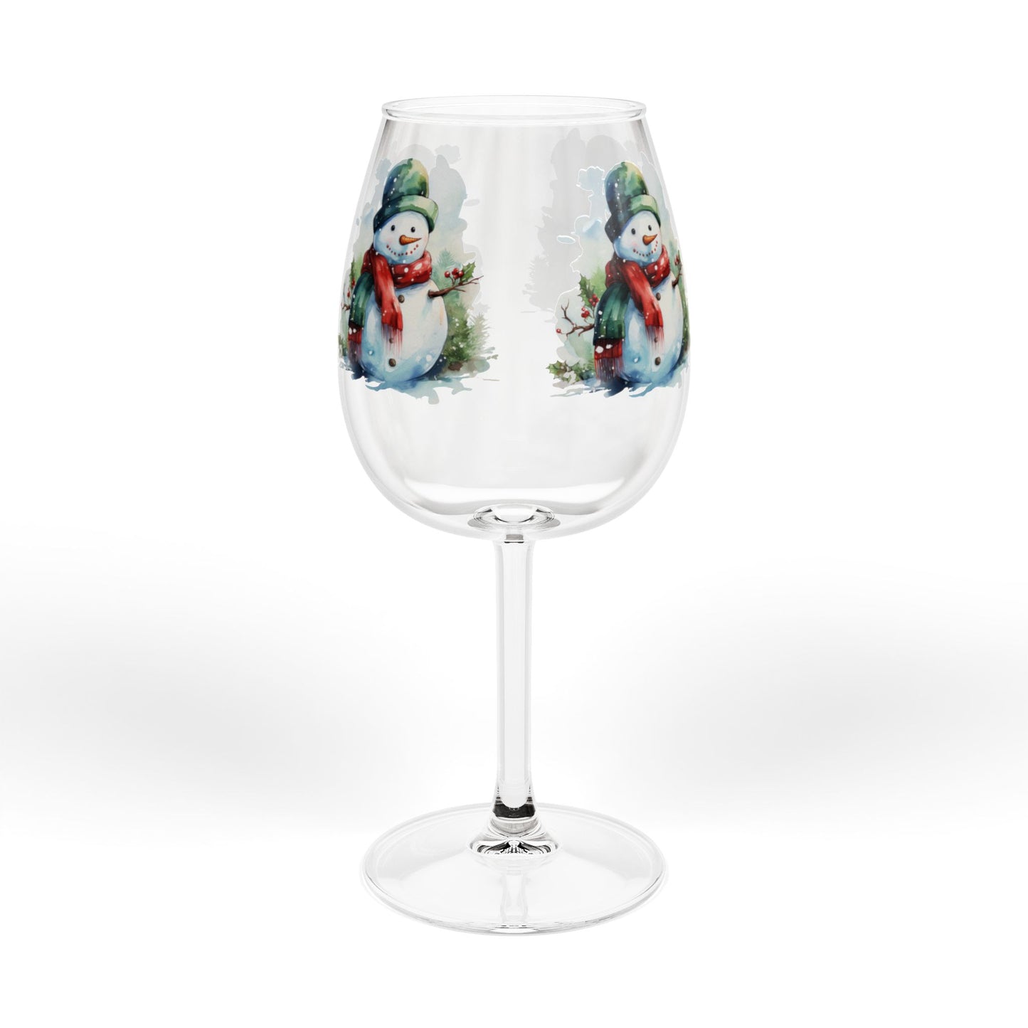 12oz Snowman Wine Glass - Christmas Holiday Holiday Cheer Stemmed Glass