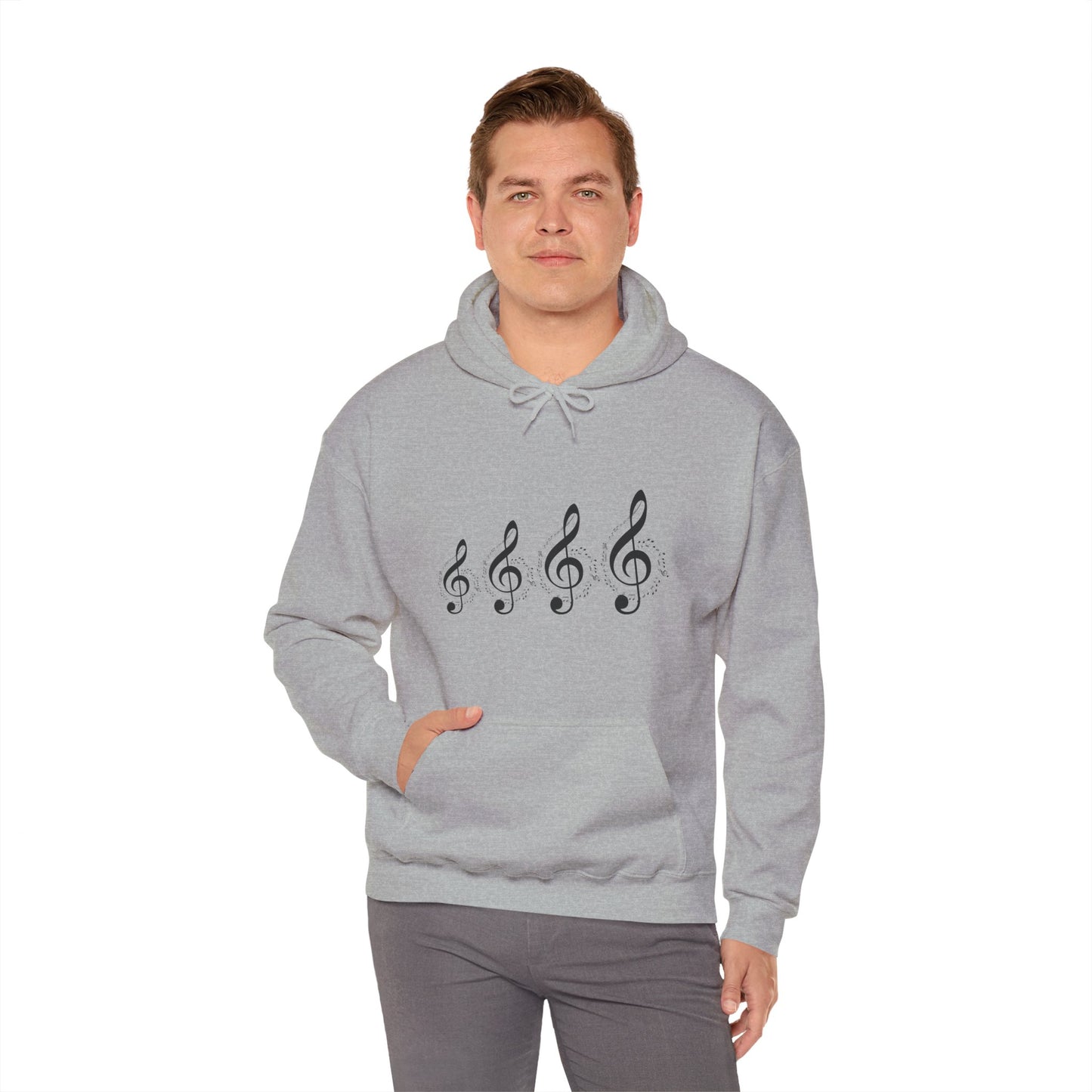 Treble Clef Hoodie – Minimal Music Note Graphic Sweatshirt for Musicians