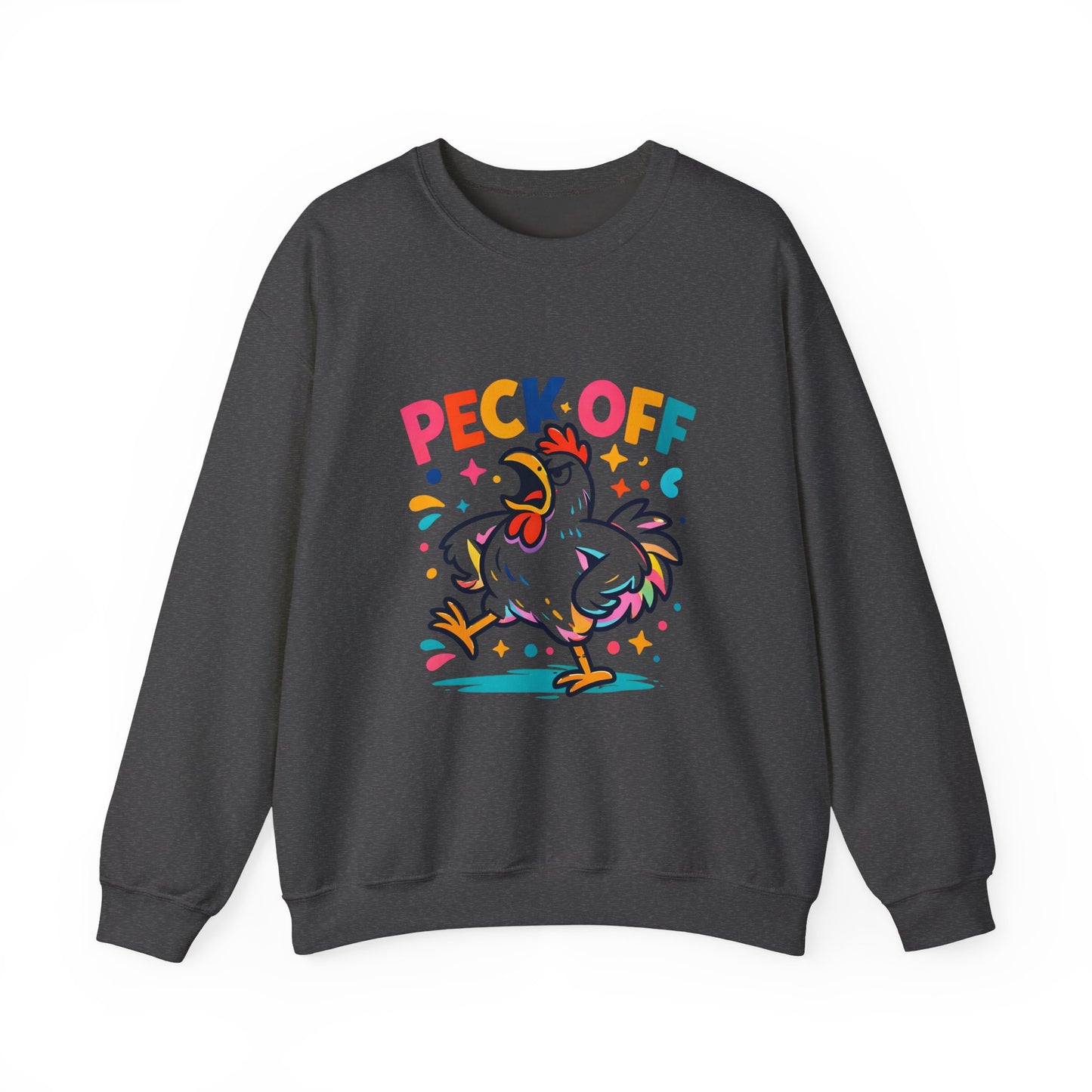 Peck Off Crewneck Sweatshirt – Funny Chicken Graphic Pullover