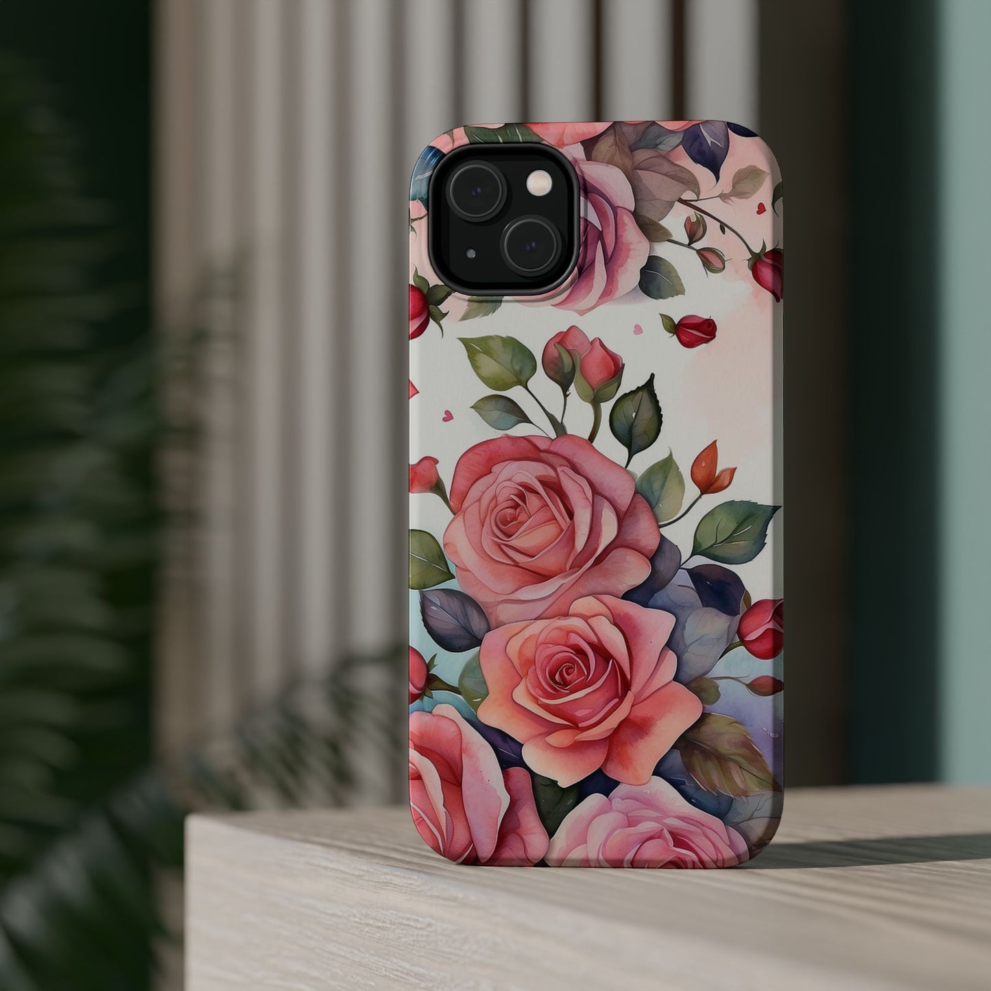 Floral Rose Magnetic Phone Case — Impact-Resistant Protective Cover