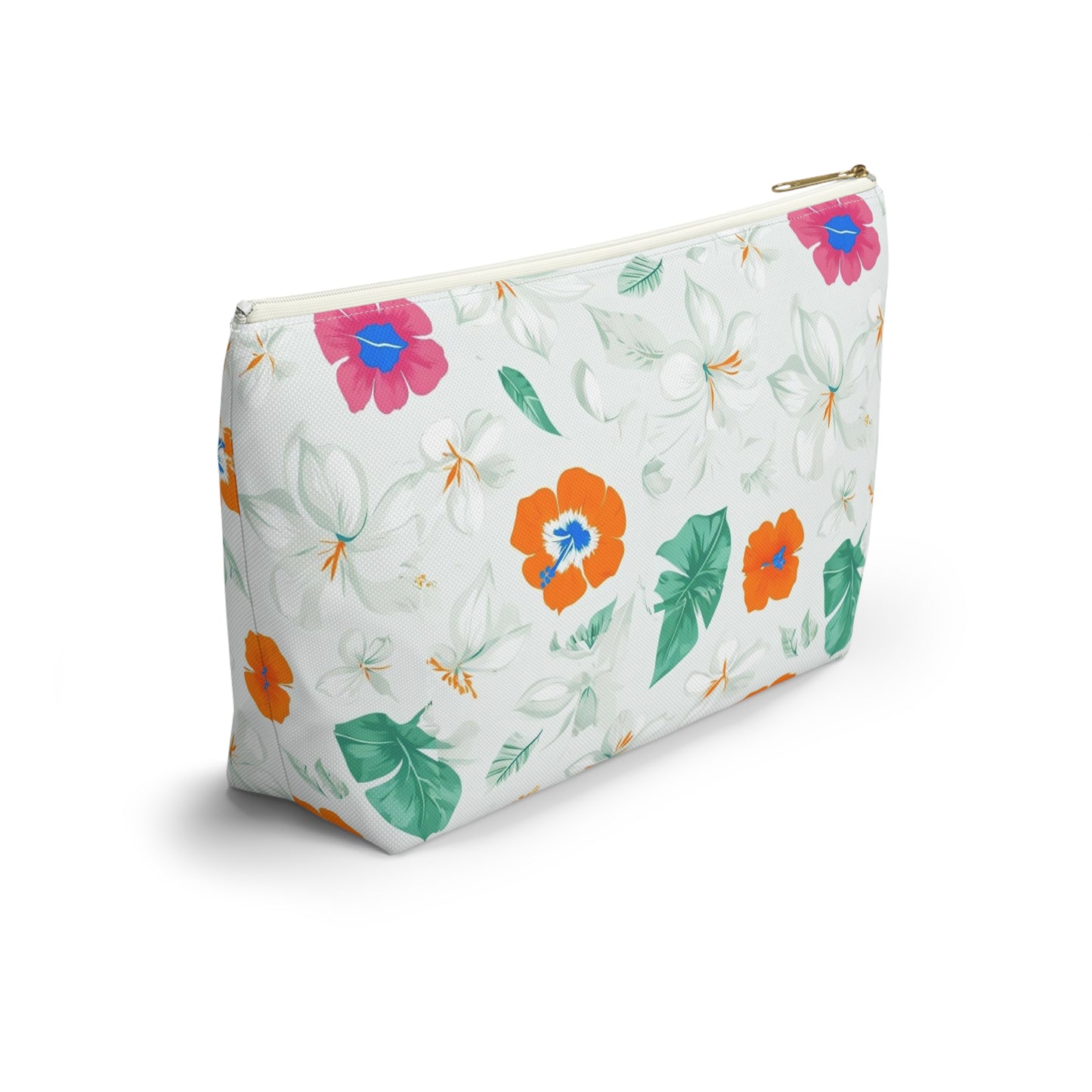 Floral Tropical Accessory Pouch — T‑Bottom Cosmetic Bag
