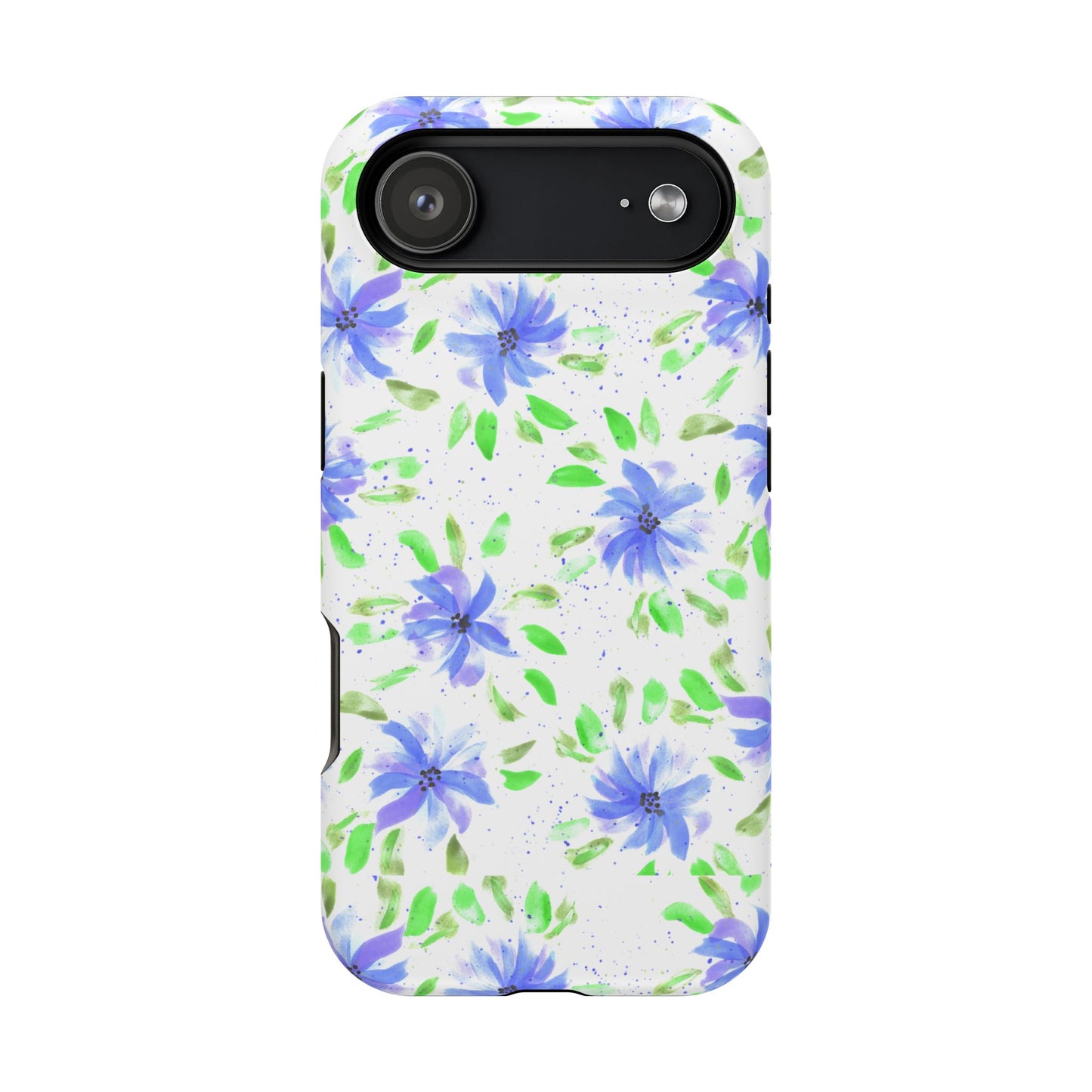 Floral Blue Watercolor Phone Case — Magnetic Impact-Resistant