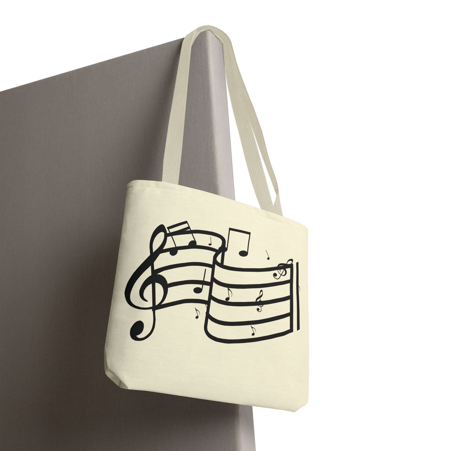 Music Notes Tote Bag — Sheet Melody Canvas Tote for Musicians & Music Lovers