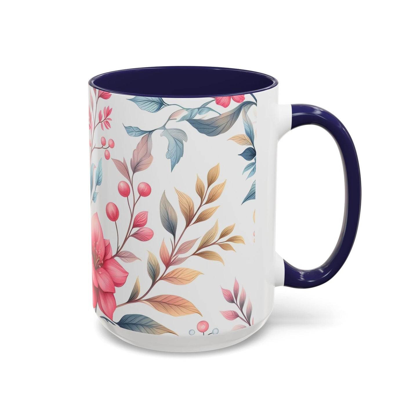 Floral Accent Coffee Mug - Perfect Gift for Tea Lovers, Home Decor, Kitchen Accessories, Mother's Day, Coffee Enthusiasts