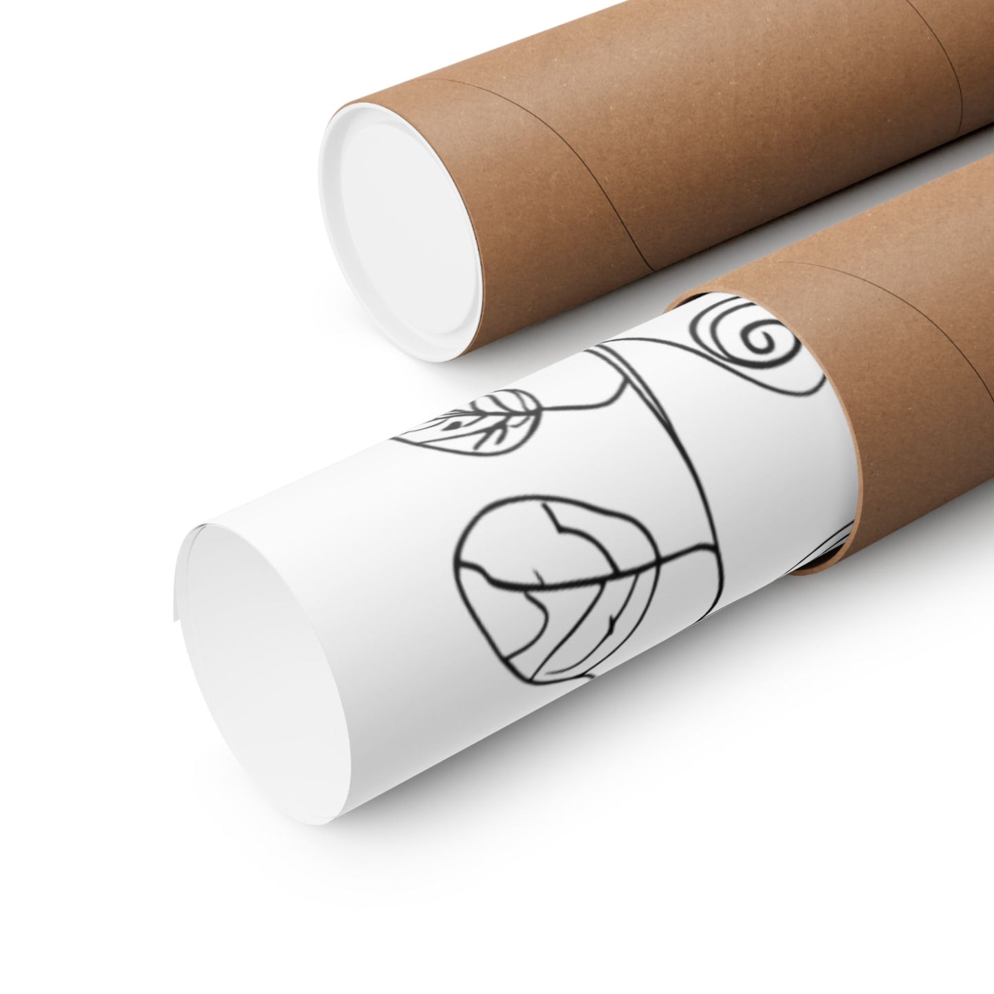 Floral Line Art Poster — Black & White Daisy Bouquet Matte Print - DIY