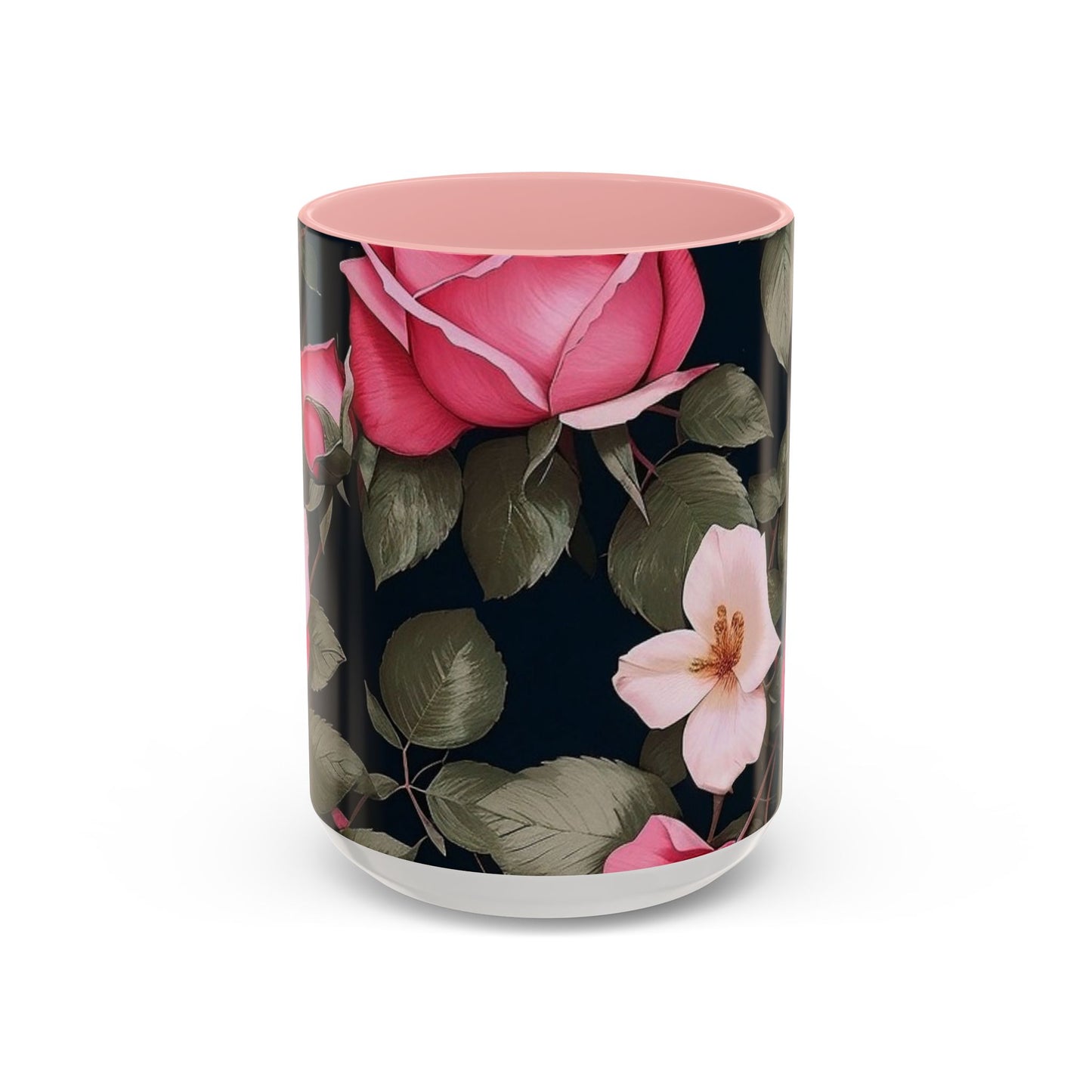 Floral Accent Coffee Mug, Gift for Her, Cute Floral Mug, Spring Decor, Coffee Lover Gift