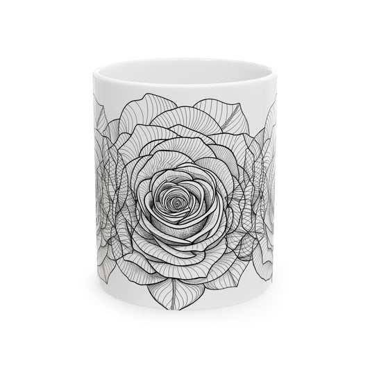 Elegant Floral Ceramic Mug - Perfect for Coffee Lovers, Tea Enthusiasts, Housewarming Gift, Mother's Day Present, Home Decor