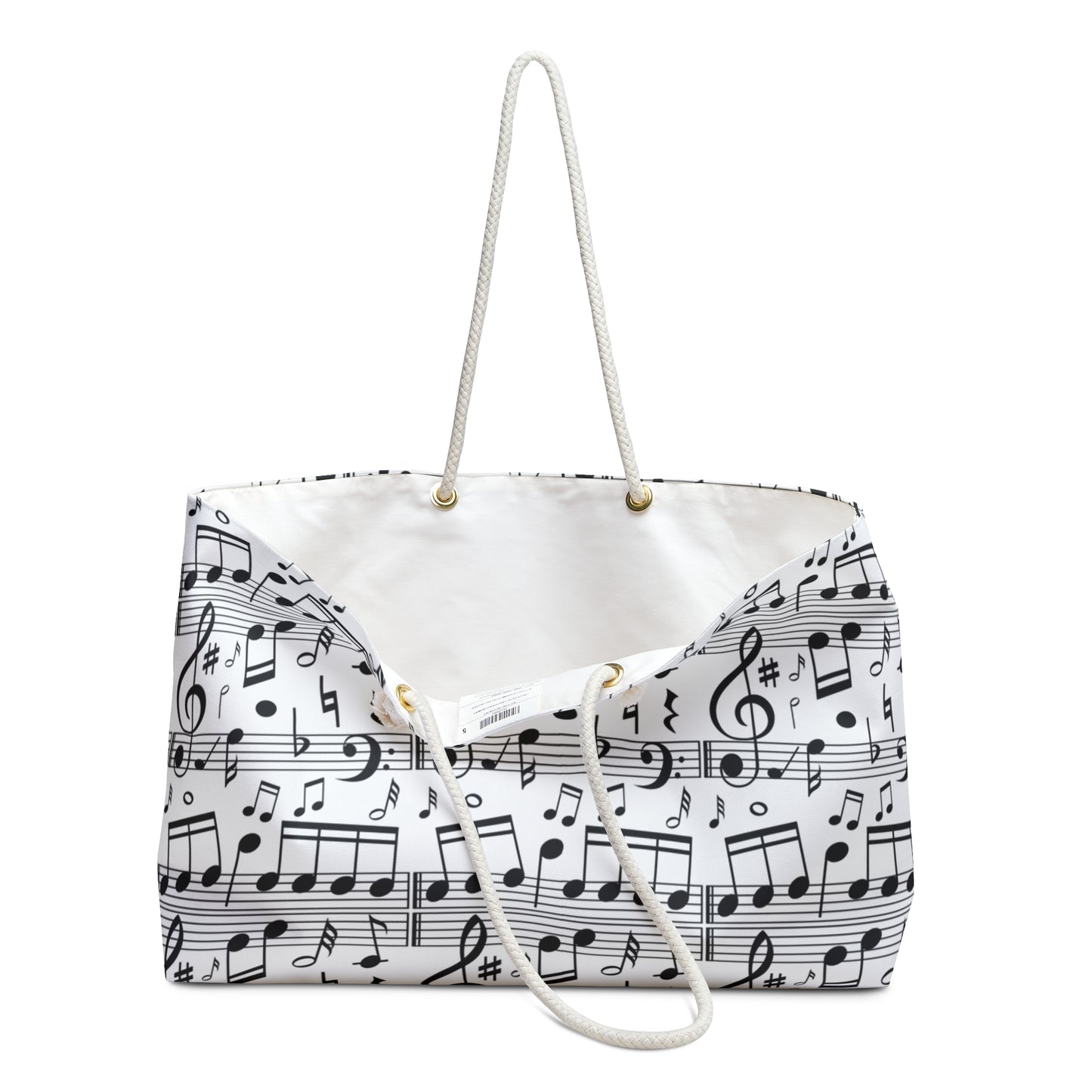 Musical Notes Weekender Bag — Sheet Music Pattern Travel Tote
