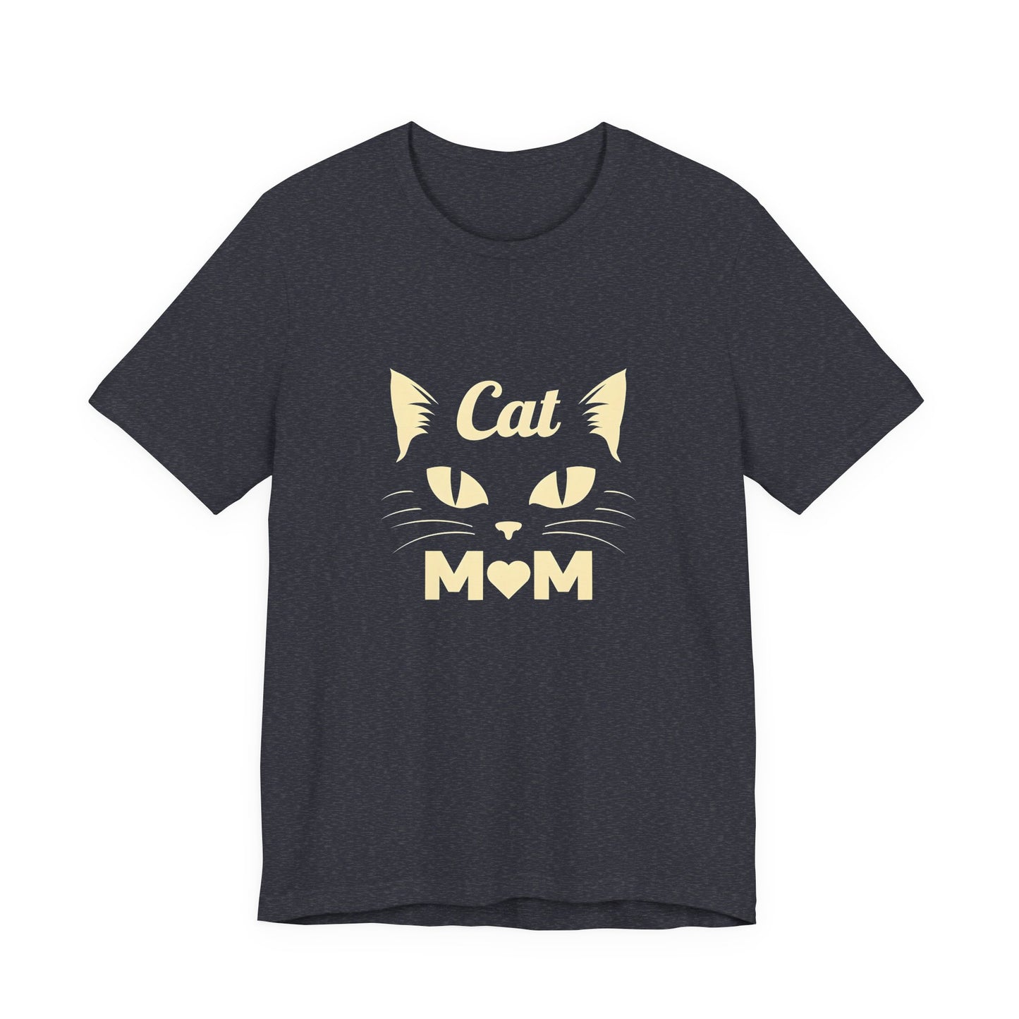 Cat Mom T-Shirt — Cute Cat Face Graphic Tee for Cat Lovers