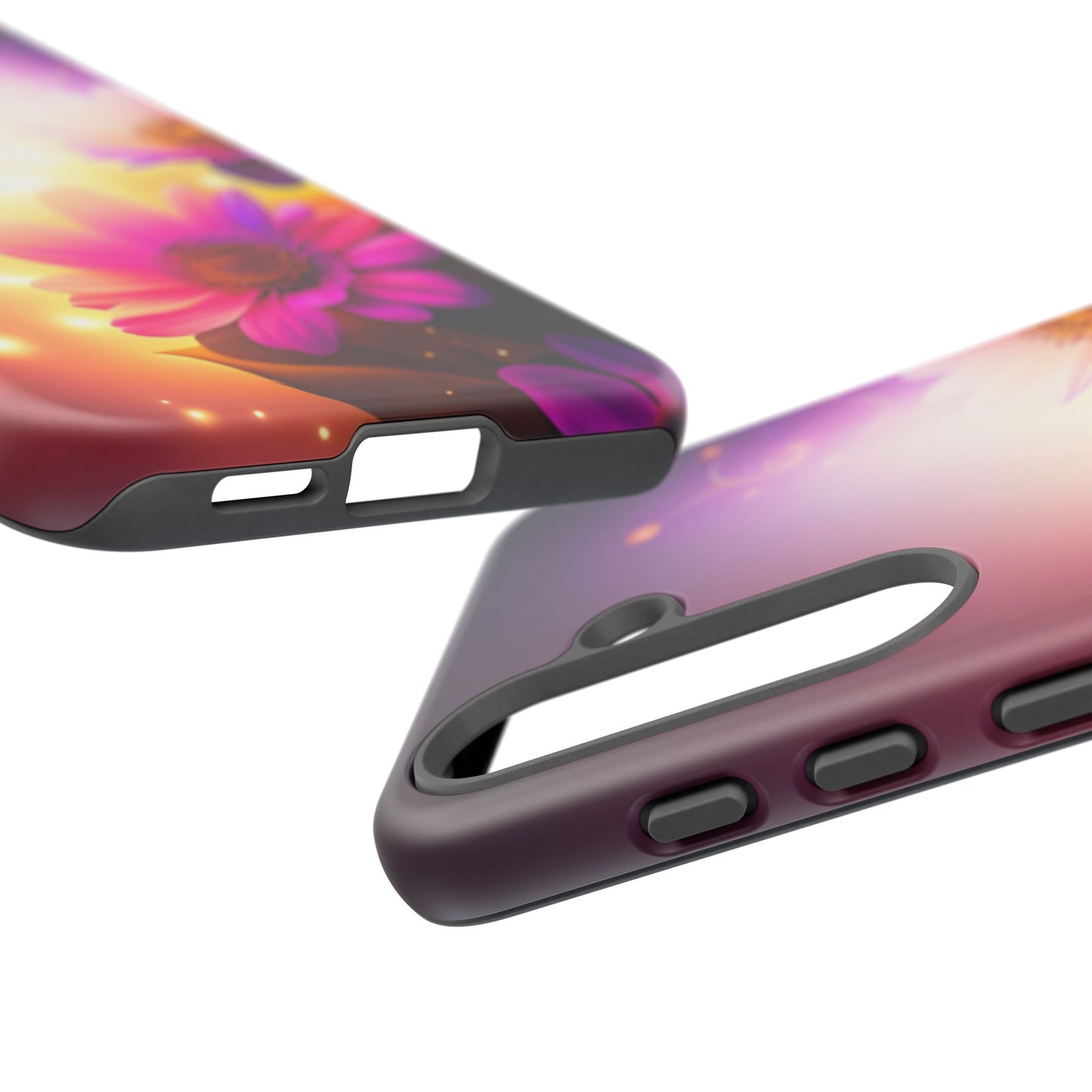 Floral Moonlight Phone Case – Purple Daisy Protective Cover