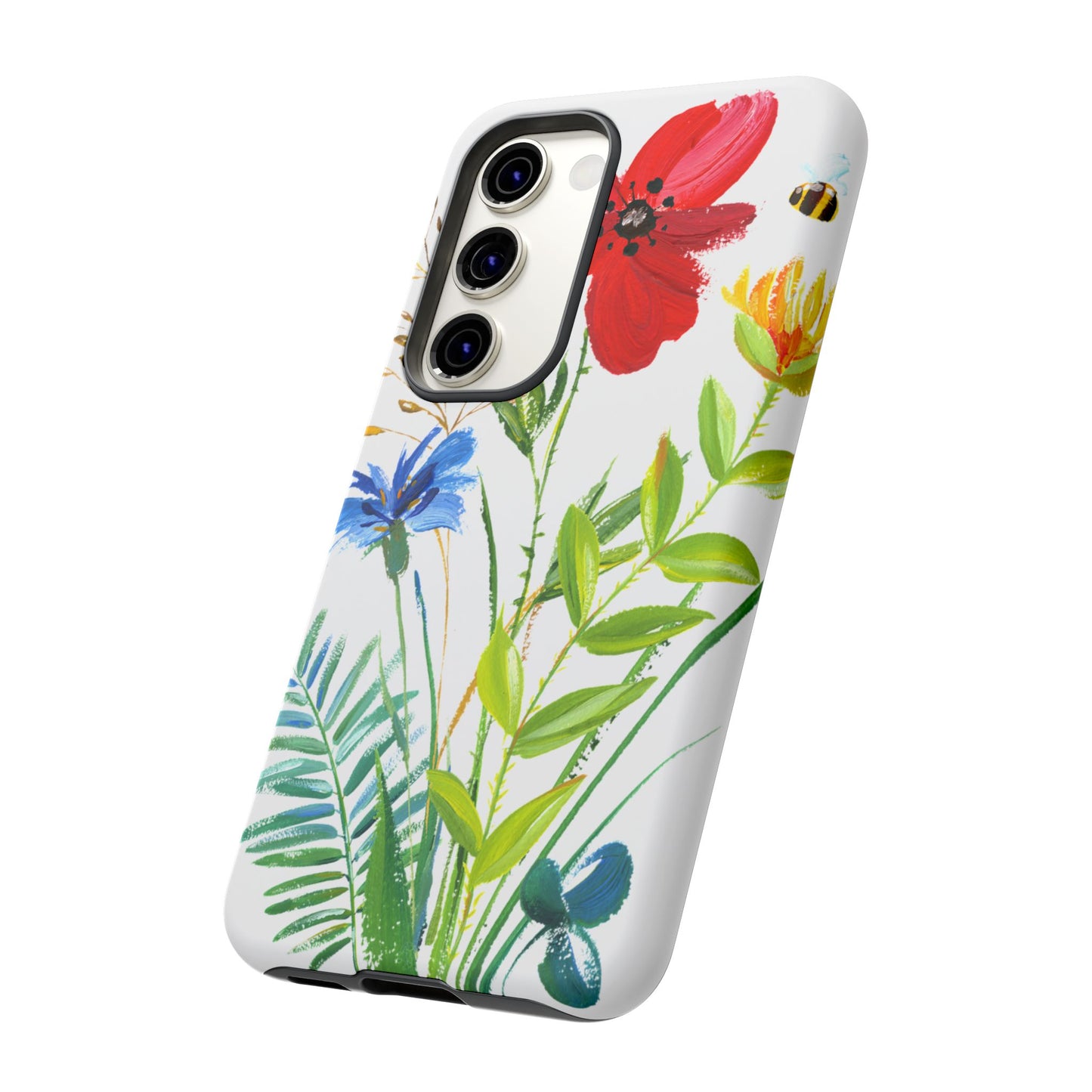 Floral Watercolor Tough Phone Case — Wildflower Bouquet Protective Cover