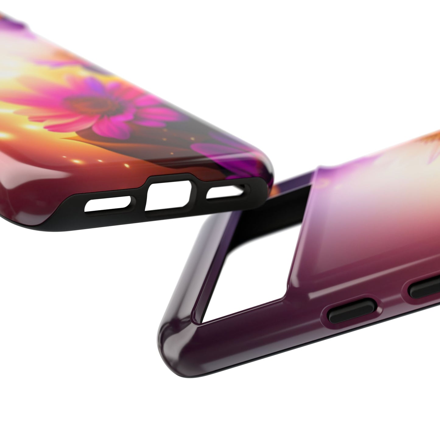 Floral Moonlight Phone Case – Purple Daisy Protective Cover