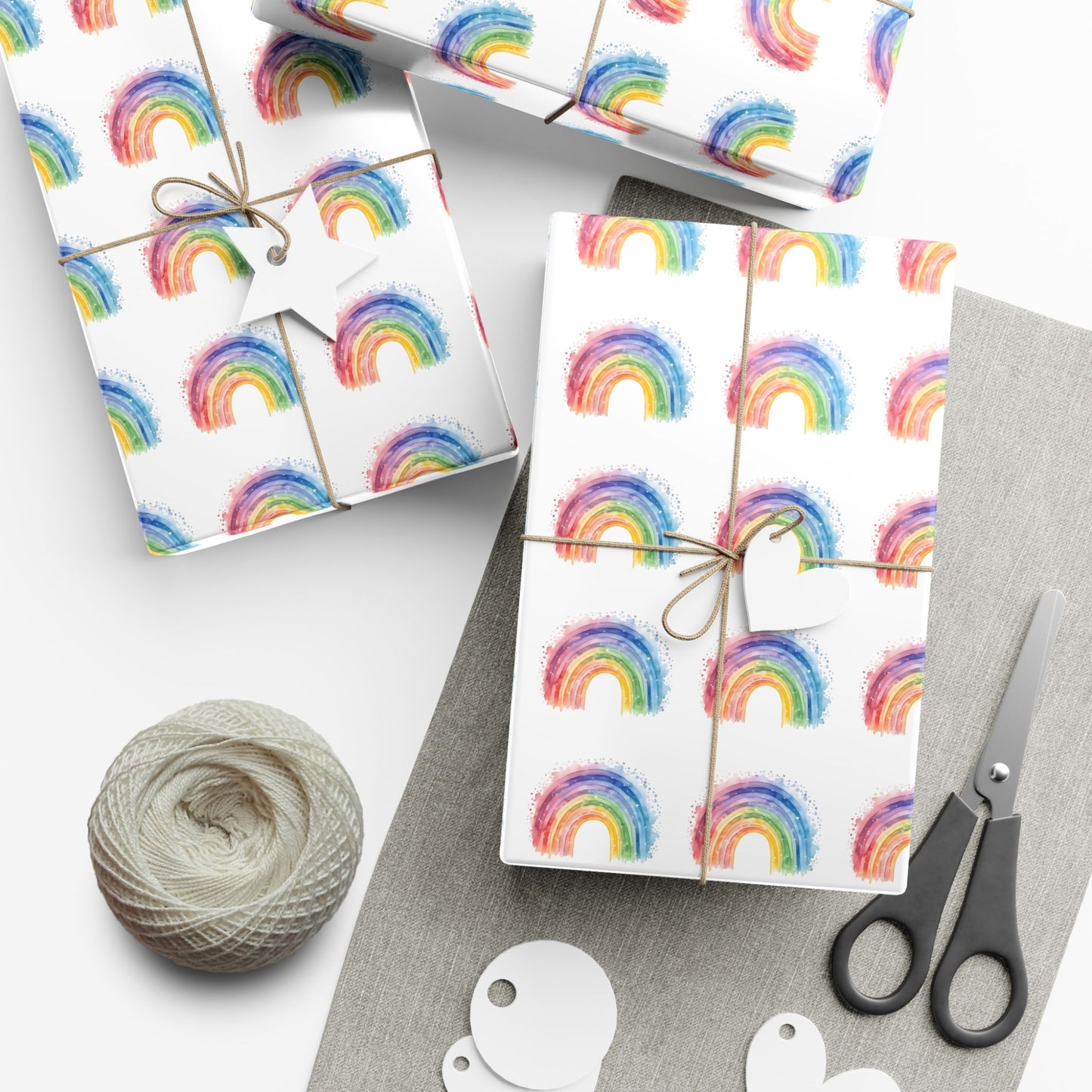 Rainbow Watercolor Gift Wrap Paper — Cheerful Rainbow Wrapping for Birthdays, Baby Showers & Pride