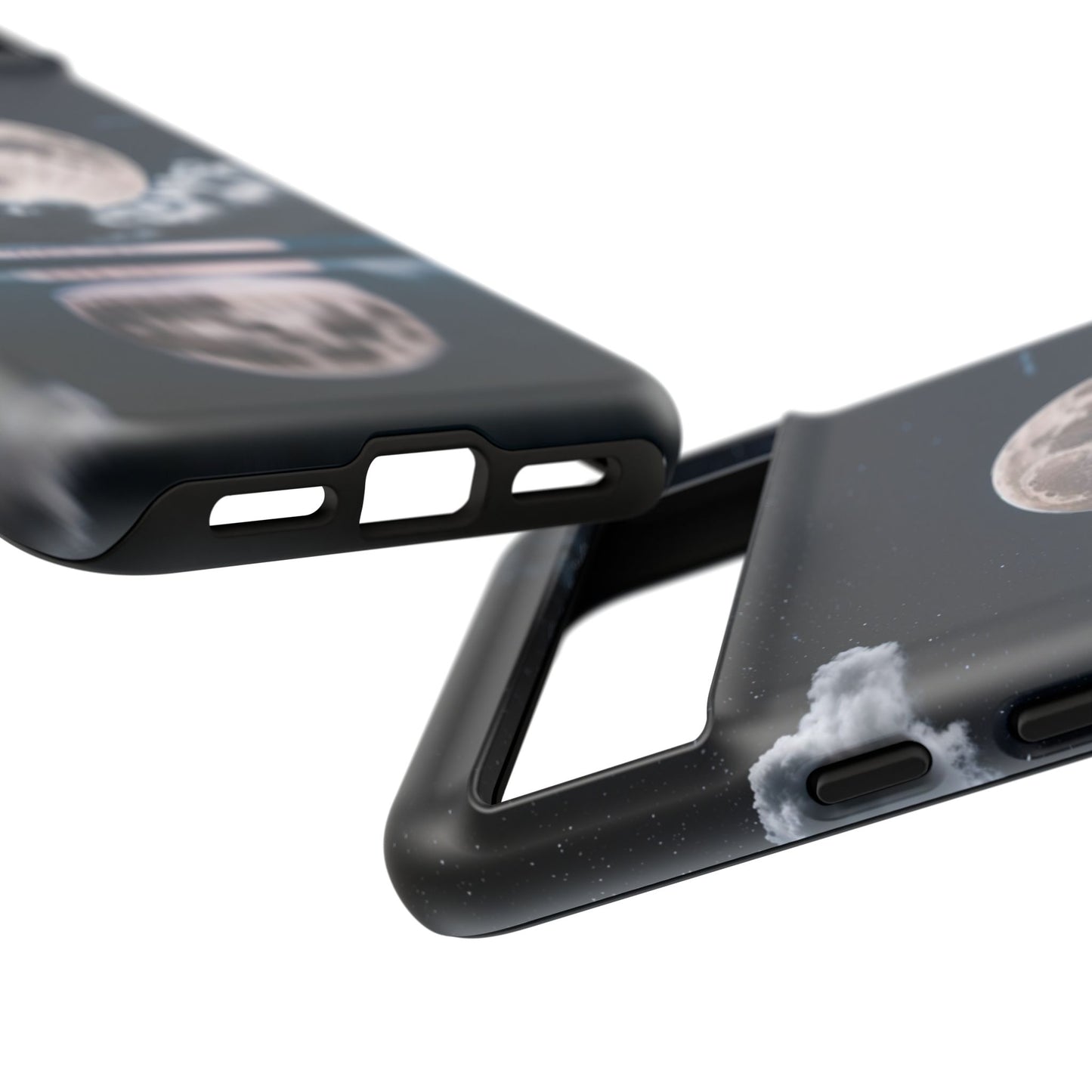 Moonlit Reflection Phone Case — Night Sky Moon & Clouds Tough Case