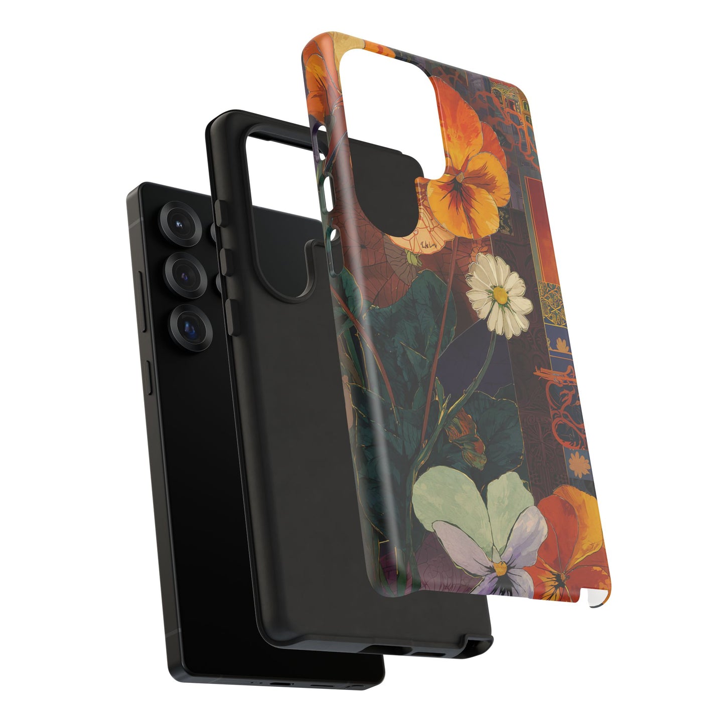 Floral Pansy Tough Phone Case — Vintage Botanical Protection