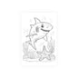 Cute Shark Coloring Poster — Satin & Archival Matte Ocean Print for Kids’ Rooms
