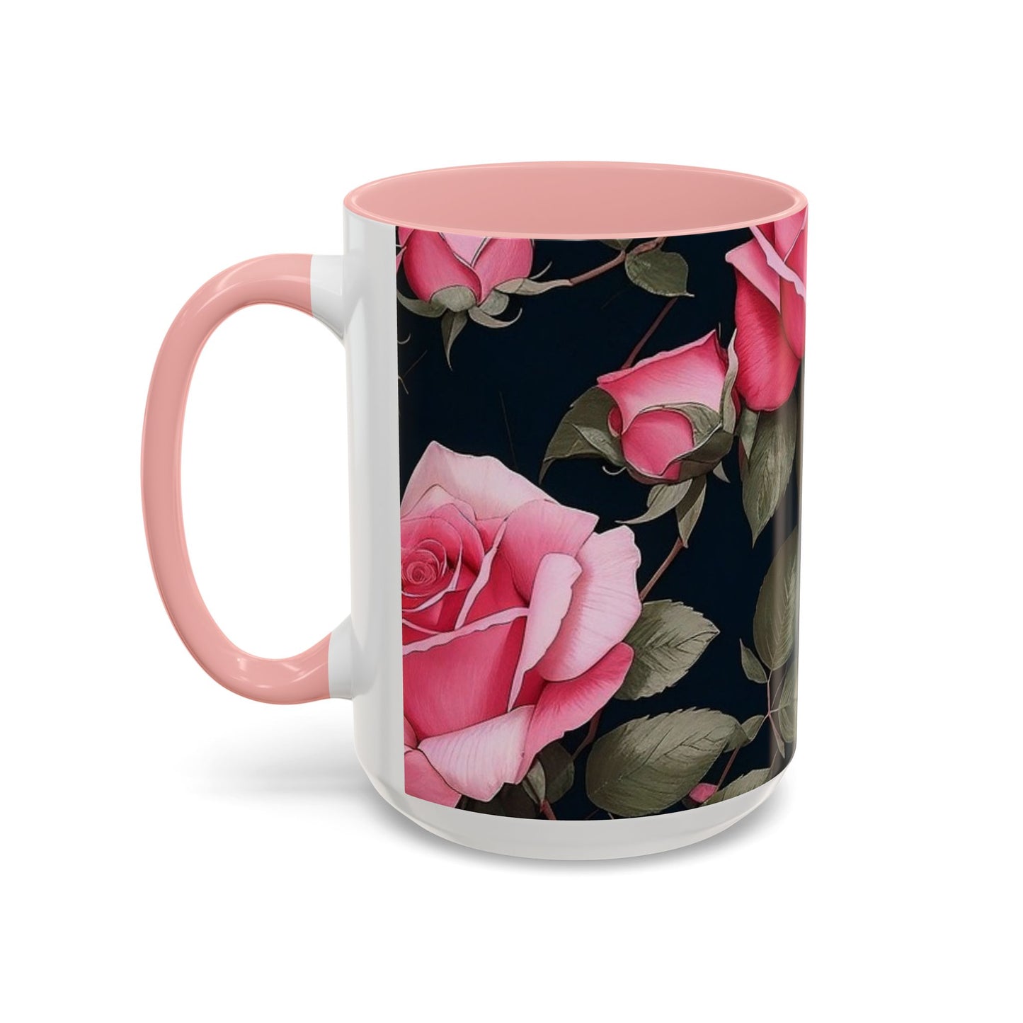 Floral Accent Coffee Mug, Gift for Her, Cute Floral Mug, Spring Decor, Coffee Lover Gift