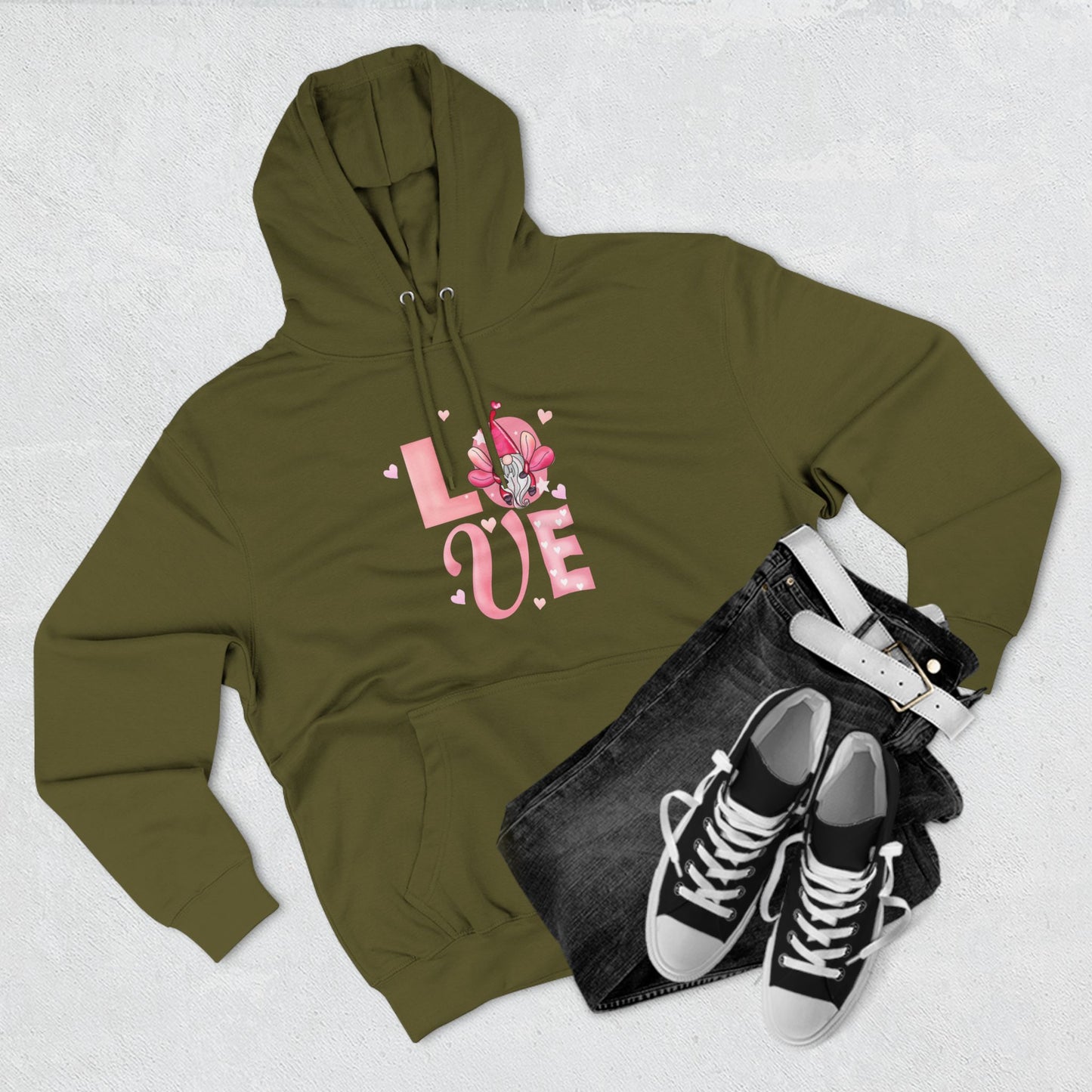 Love Blossom Hoodie — Pink Floral "LOVE" Graphic Fleece Hoodie