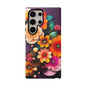 Floral Burst Tough Phone Case — Colorful Retro Flowers Protective Cover