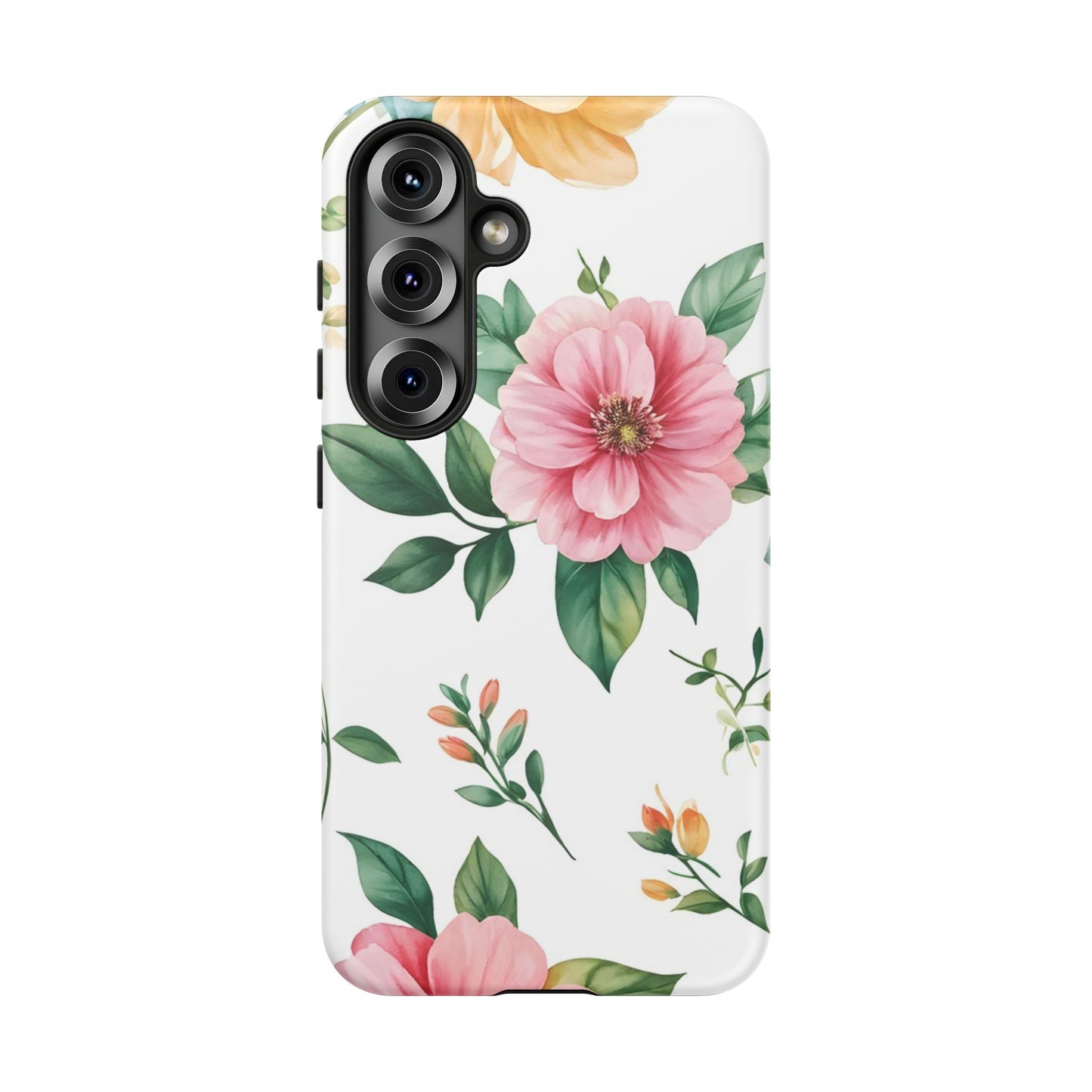 Floral Tough Phone Case — Pink Peony Protective Phone Cover