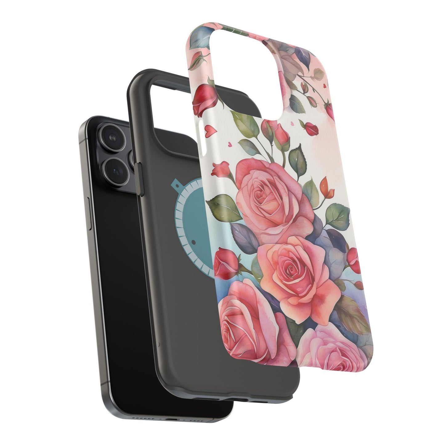Floral Rose Magnetic Phone Case — Impact-Resistant Protective Cover