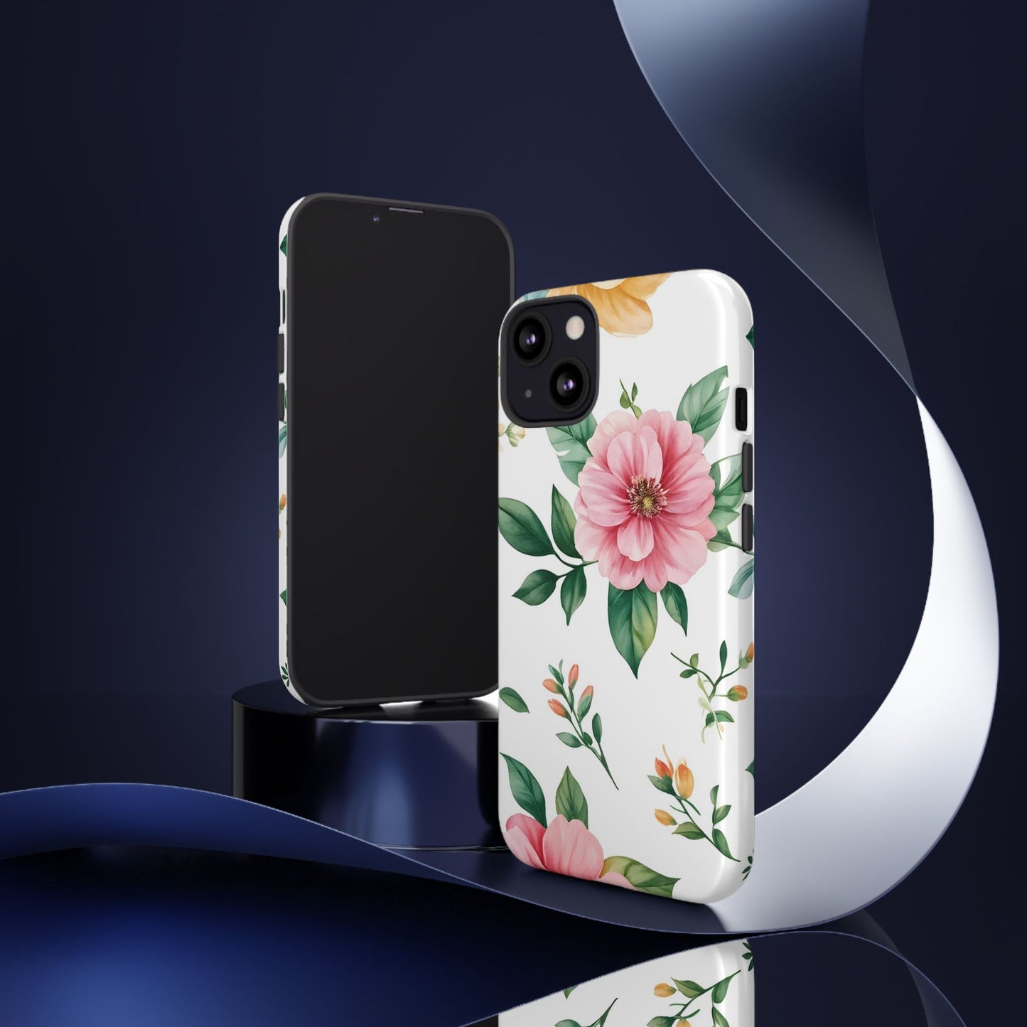 Floral Tough Phone Case — Pink Peony Protective Phone Cover