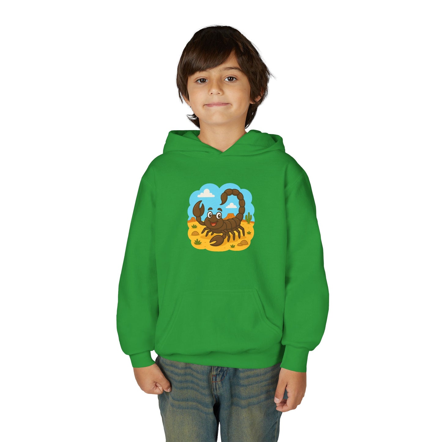 Smiling Scorpion Youth Hoodie | Desert Cartoon Scorpion Kids Sweatshirt