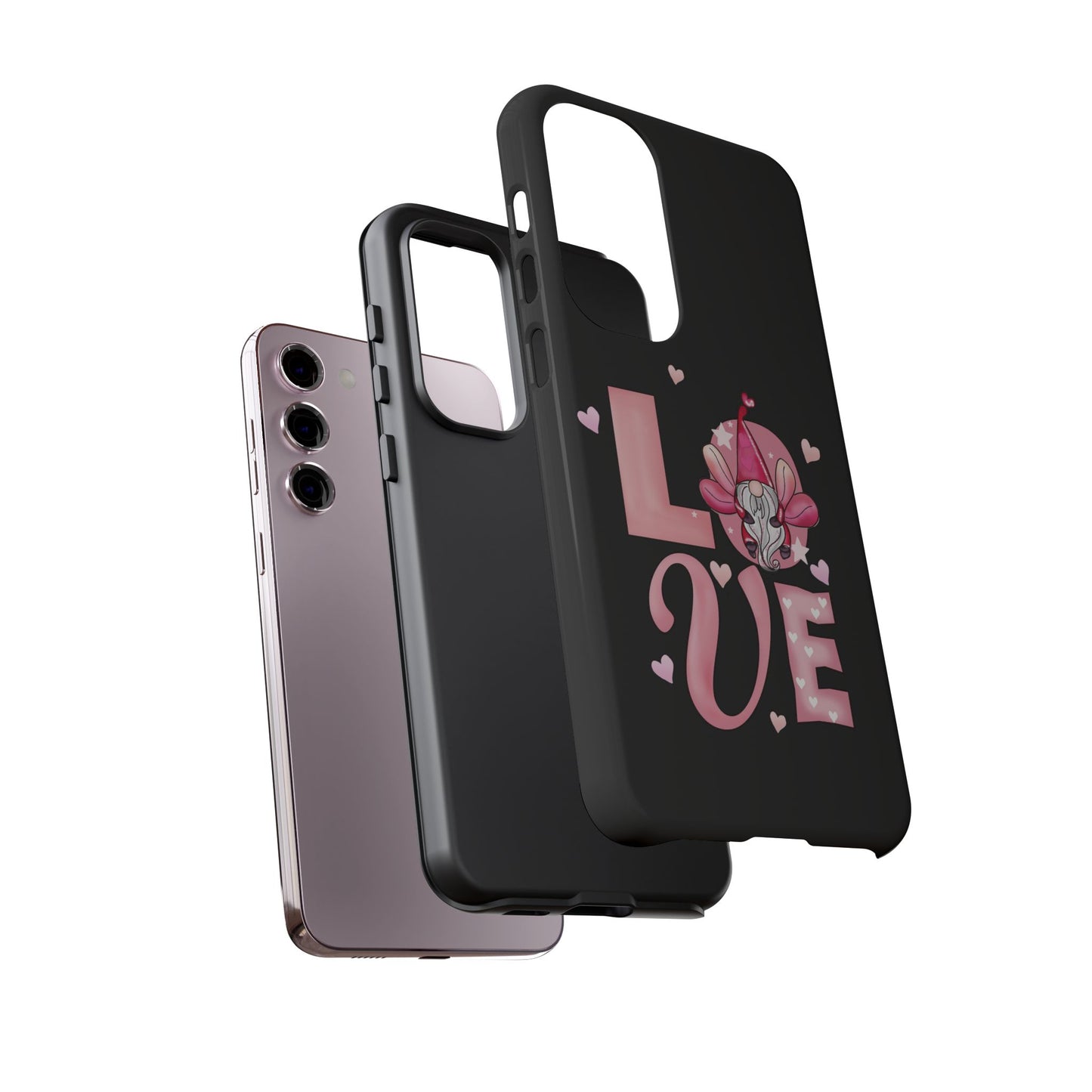 Love Gnome Phone Case — Cute Pink Heart Valentines Protective Case