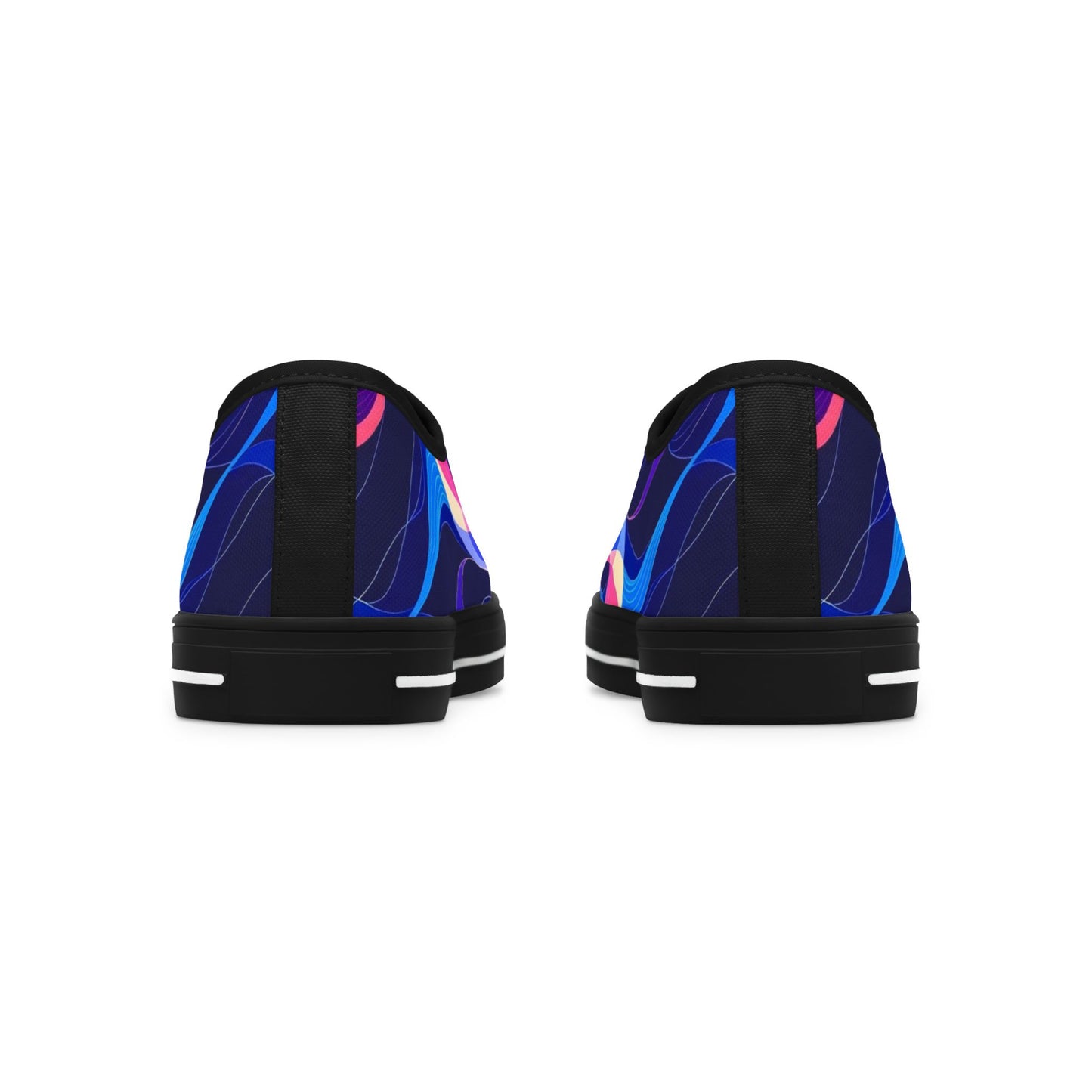 Women's Low Top Sneakers — Blue Purple Swirl Graphic Casual Shoes