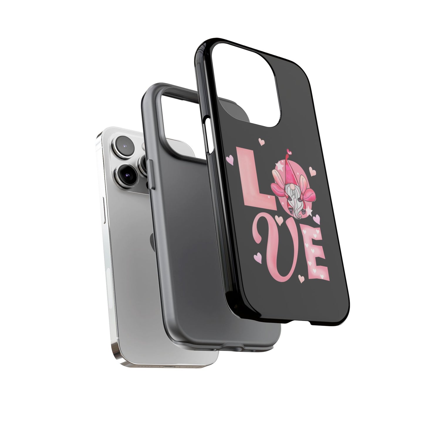 Love Gnome Phone Case — Cute Pink Heart Valentines Protective Case