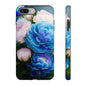 Floral Blue Peony Phone Case — Protective Tough Case with Pink & Blue Blooms