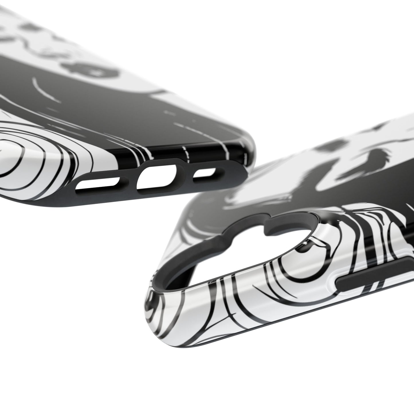 Artistic Black & White Portrait Phone Case — Magnetic Impact-Resistant