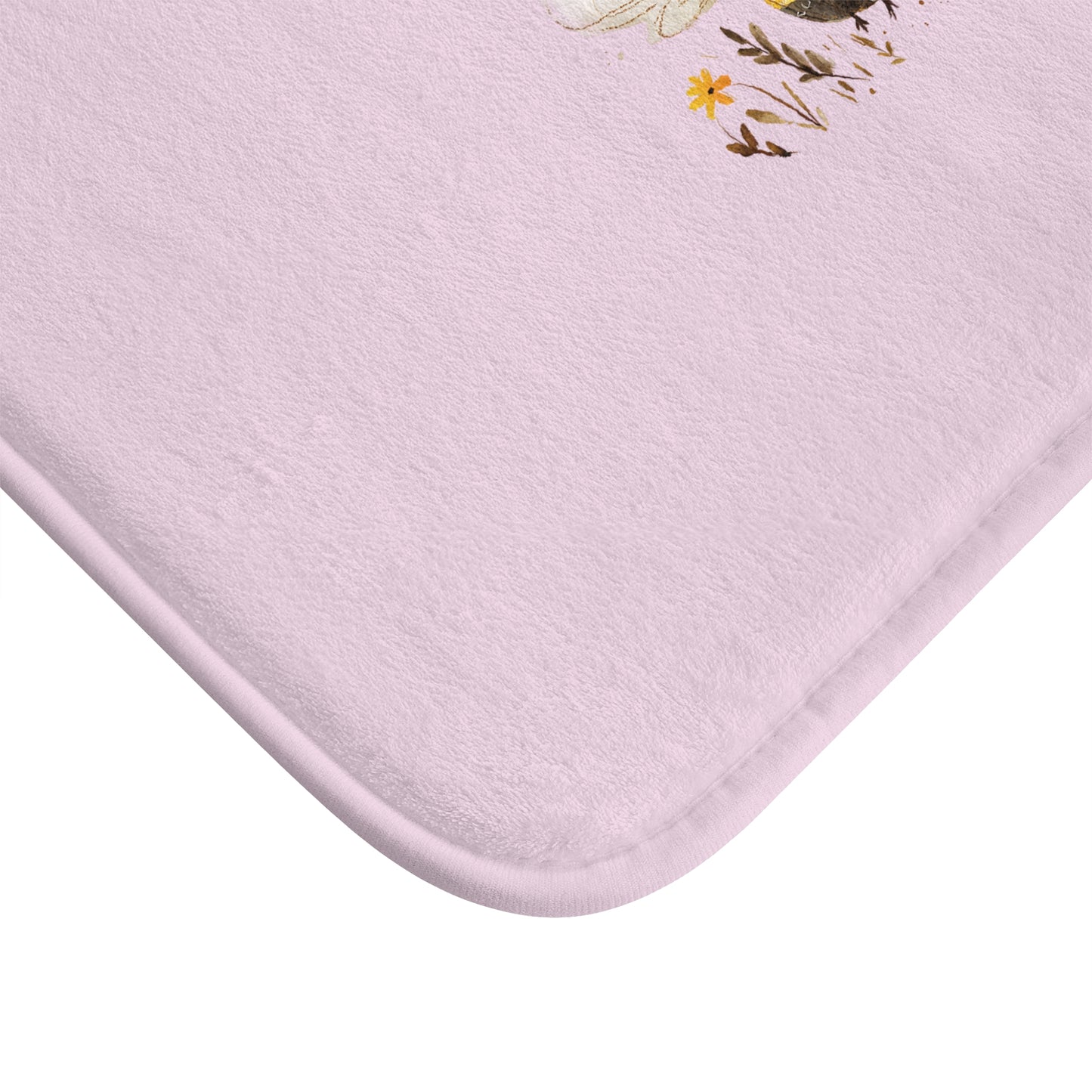 Whimsical Bee Bath Mat - Cute Honey Bee Design, Bathroom Decor, Kid's Room Accent, Gift for Bee Lovers, Floral Bathroom Rug