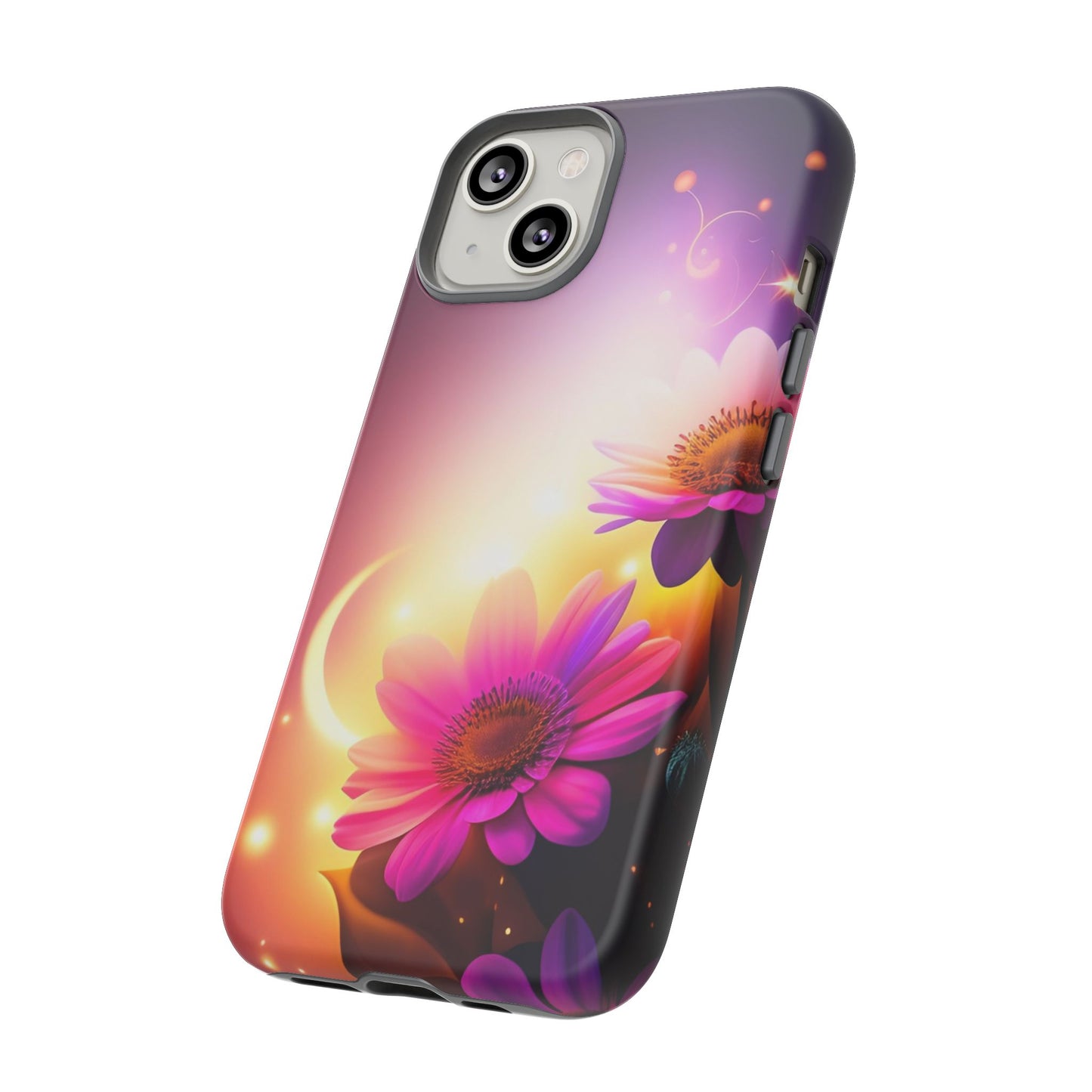 Floral Moonlight Phone Case – Purple Daisy Protective Cover